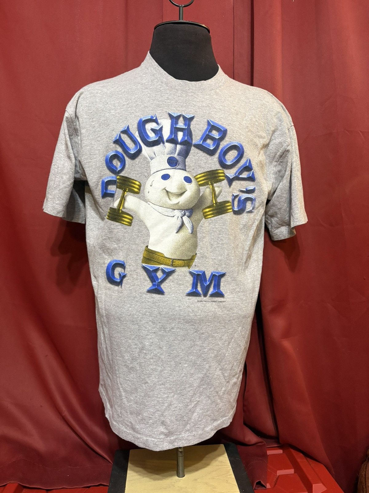Vintage Vintage Pillsbury DoughBoy Tshirt 90’s World’s Gym Parody Size US XL / EU 56 / 4 - 1 Thumbnail