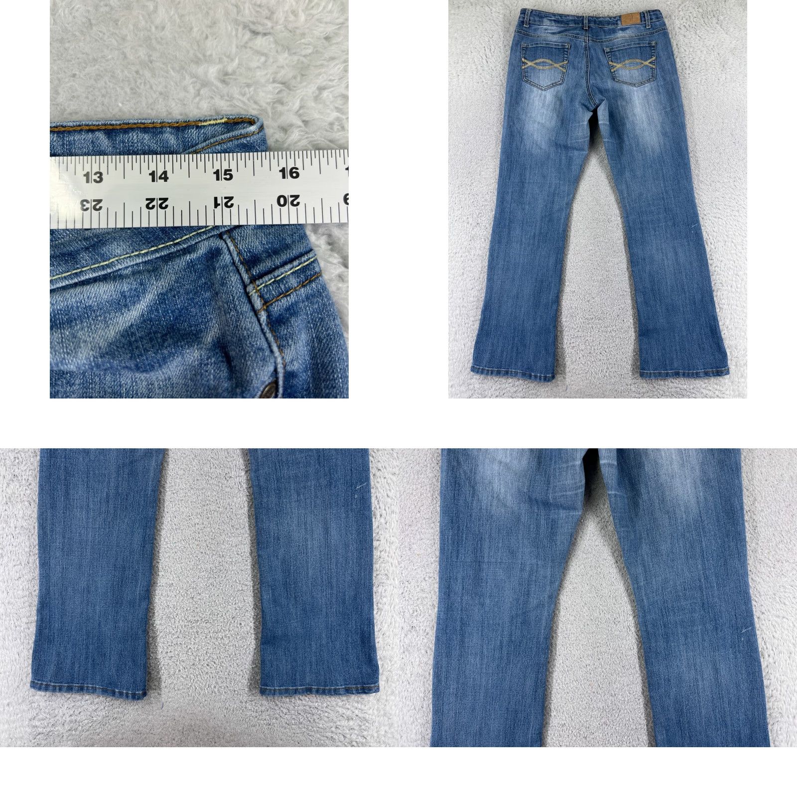 Cherokee Cherokee Jeans Bootcut Womens 12 Blue Denim 29x30 Regular Low Rise Cotton 5-Pocket Design Size 34" / US 12 / IT 48 - 9 Thumbnail