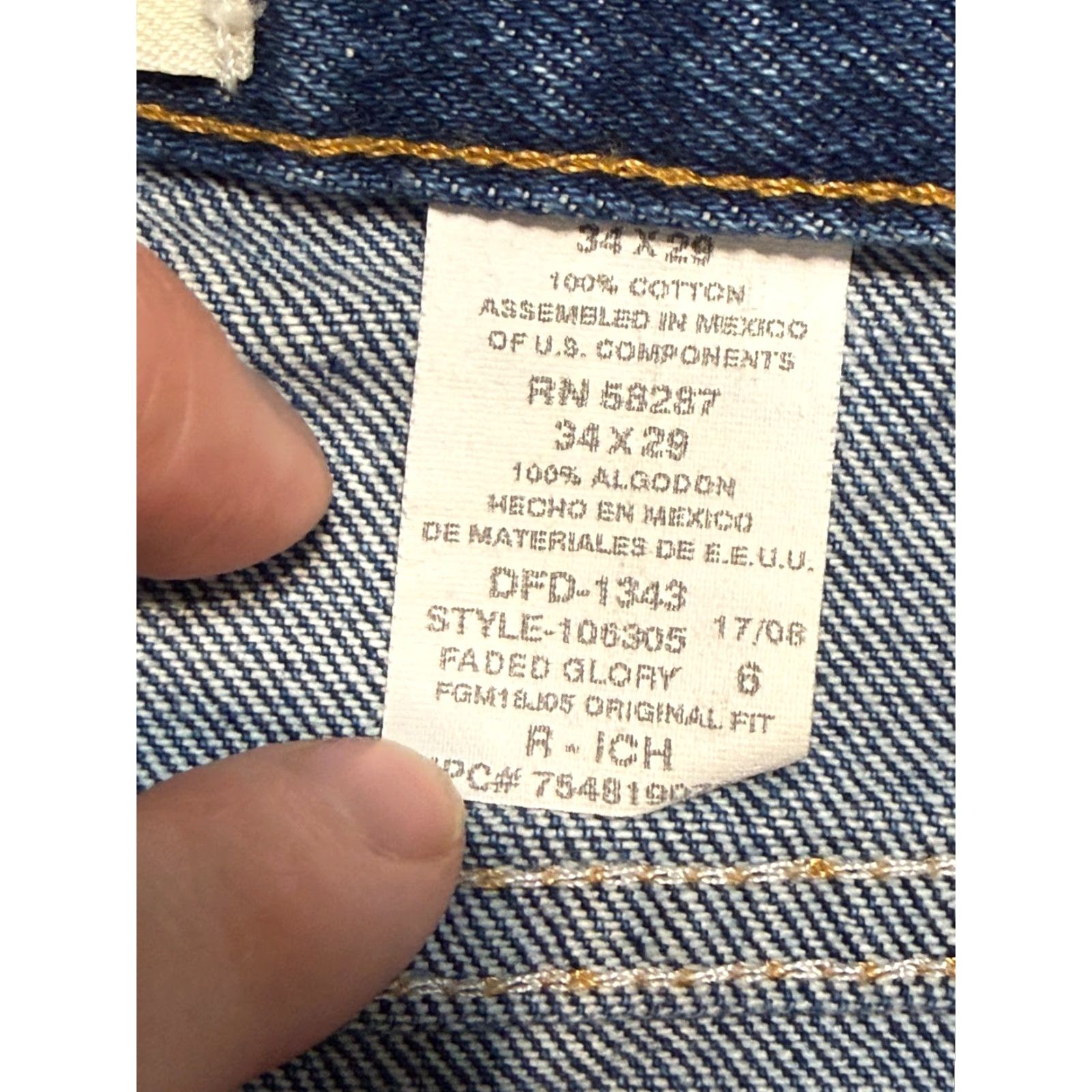 Faded Glory Faded Glory Jeans Men's 34x29 Blue Denim Straight Leg 5-Pocket Pockets Regular Rise Casual Vintage: No N/A Size US 34 / EU 50 - 7 Thumbnail