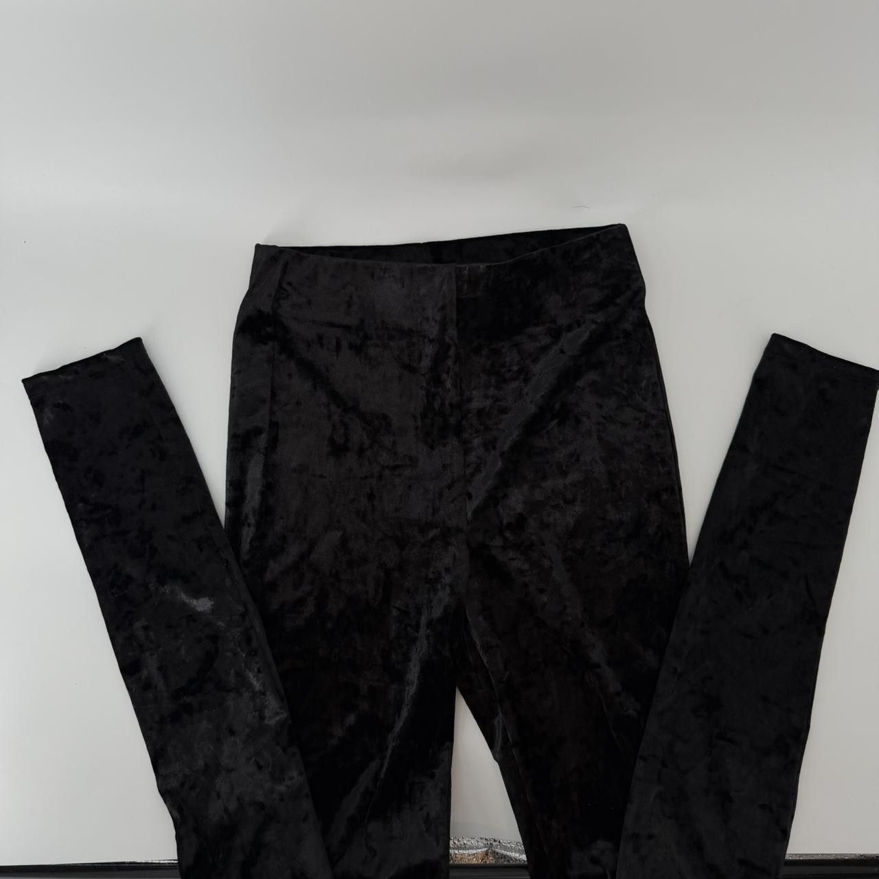 Zara New Zara Black Velvet Leggins Velour Pants Size S Size 27" / US 4 / IT 40 - 3 Thumbnail