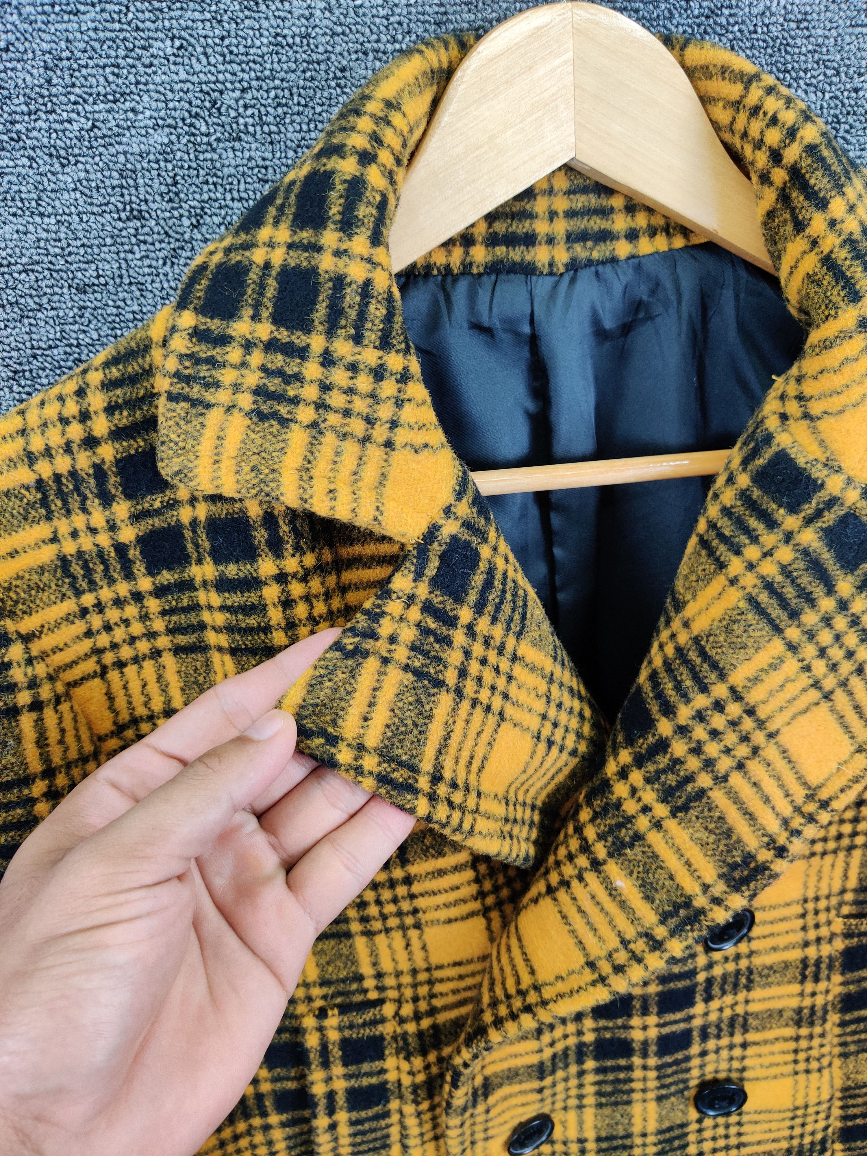 291295=Homme 291295 = Homme Double Breasted Wool Checkered Coat Size US M / EU 48-50 / 2 - 8 Thumbnail