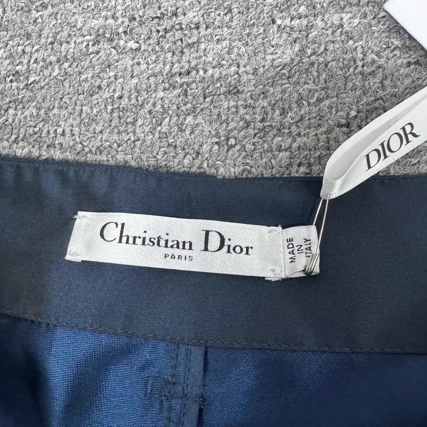 Dior Dior Navy Blue RW Webbing Logo Button Wide Pants Size 26" / US 2 / IT 38 - 7 Thumbnail