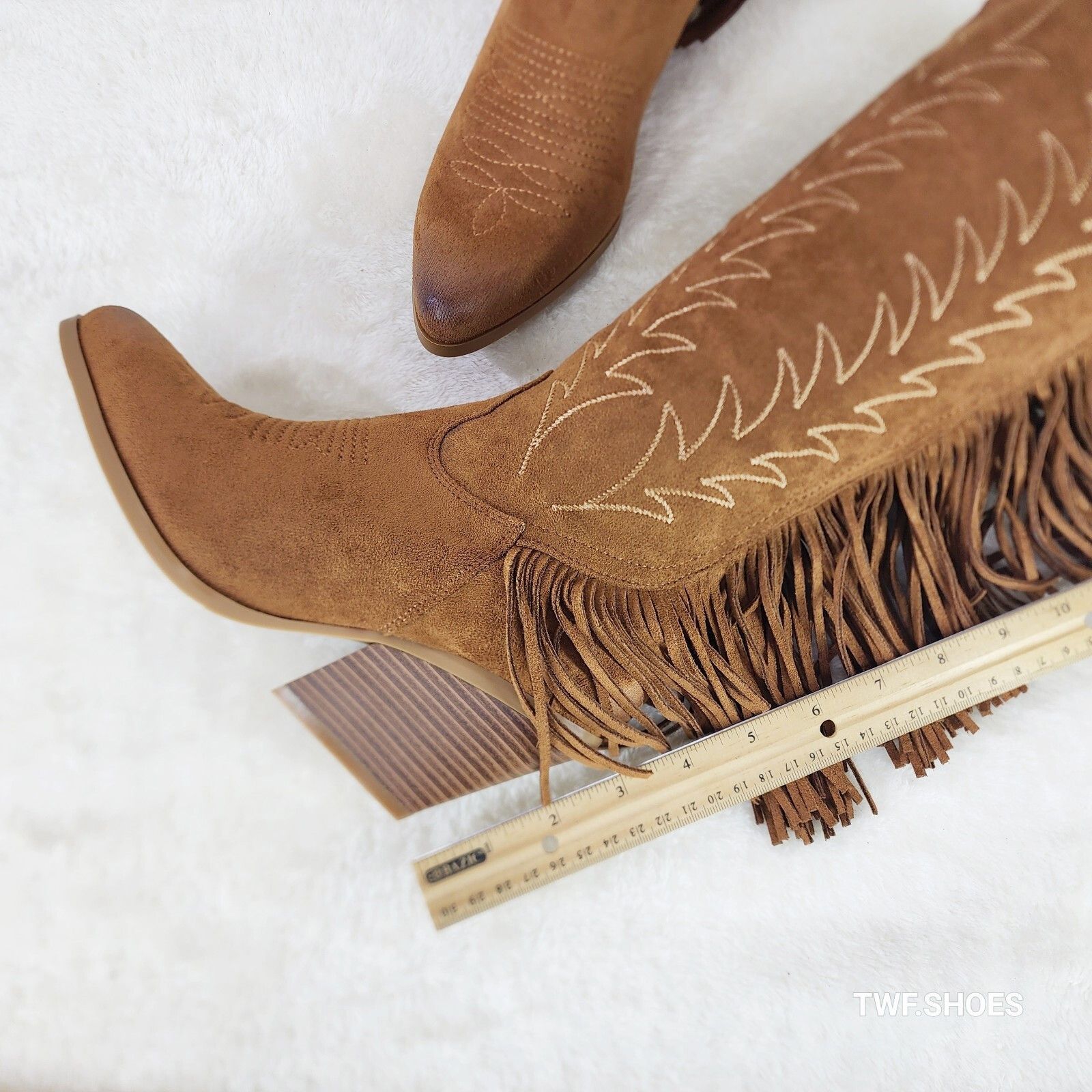 Other Dusty Roads Whiskey Brown Back Fringe Cowboy Western Cowgirl Size US 8 / IT 38 - 7 Thumbnail
