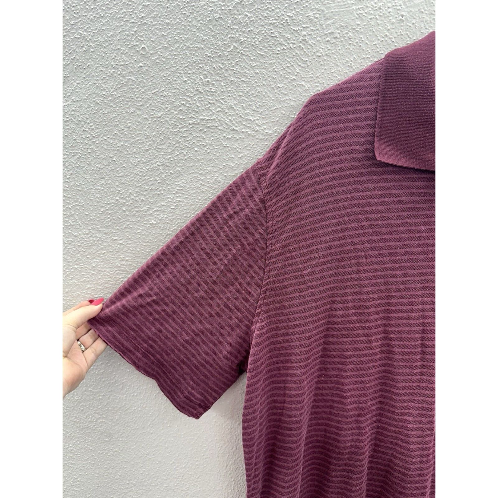 Croft & Barrow VINTAGE Croft & Barrow Mens Polo Shirt XL Maroon Striped Short Sleeve Collared Shirt Men Red Pattern Polo Size US XL / EU 56 / 4 - 4 Thumbnail