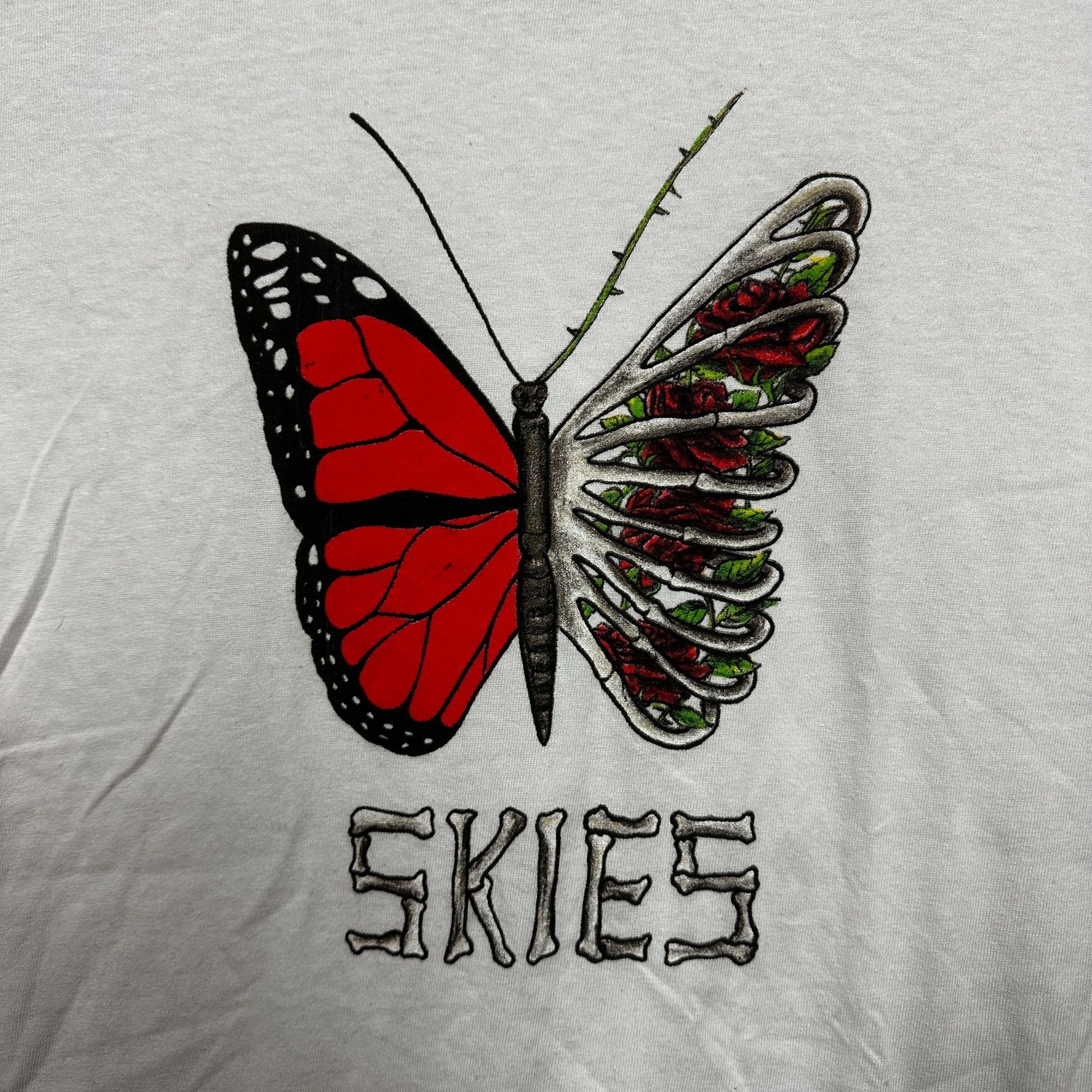 Rap Tees Lil Skies Shelby Butterfly Skeleton Wing Roses Emo Rap Tee S Size US S / EU 44-46 / 1 - 2 Thumbnail
