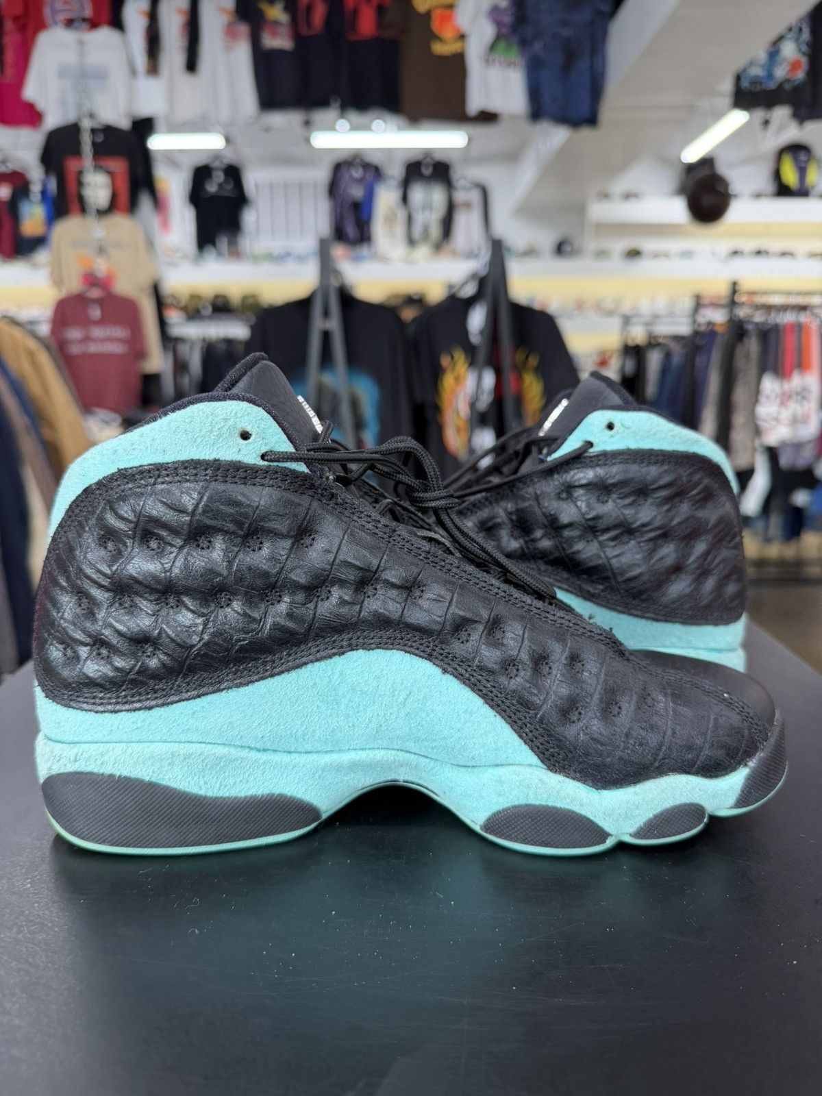Jordan Brand Air Jordan 13 Black Island Green Size 5.5Y (2019) Size US 5.5 / EU 38 - 3 Thumbnail