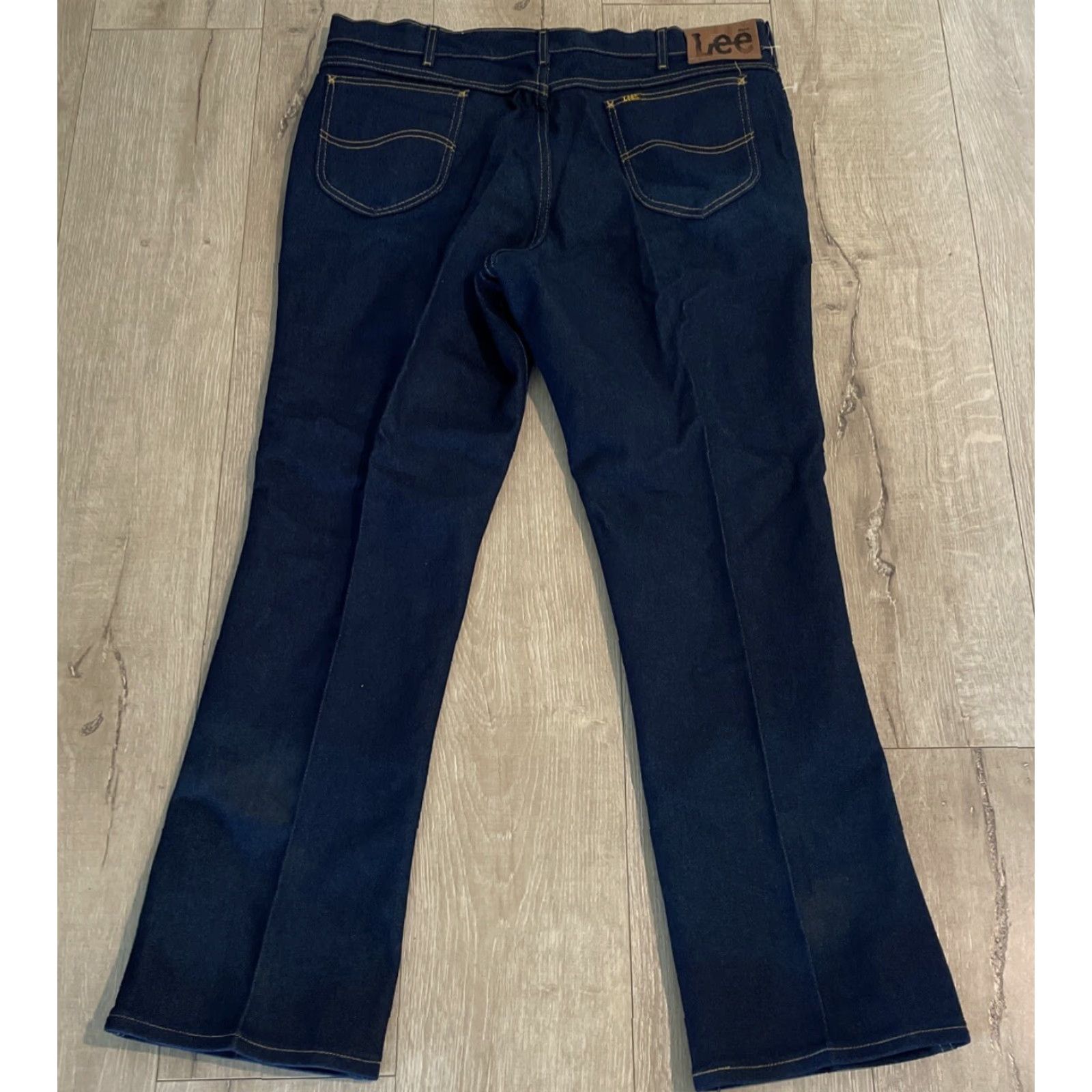 Lee VINTAGE Lee Riders Bootcut Jeans Men's 42x32 Regular Fit Dark Blue Denim USA Size US 42 / EU 58 - 2 Thumbnail