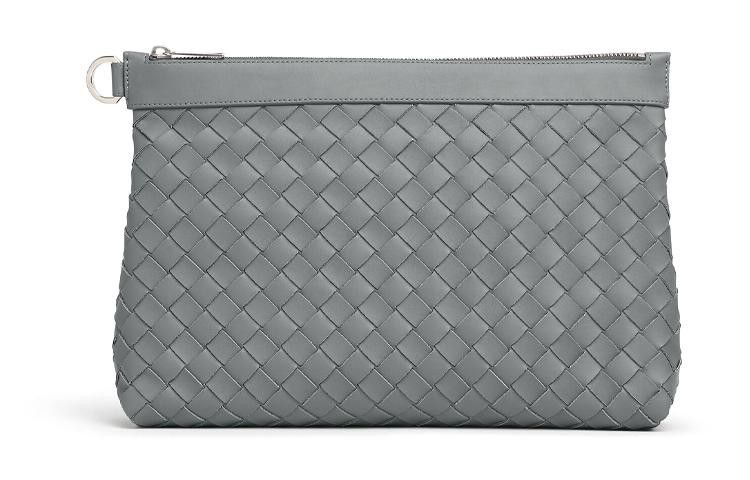 Bottega Veneta o1lf3ng10925 Size: OS / Medium Intrecciato Zipped Pouch Gray Size ONE SIZE - 1 Preview