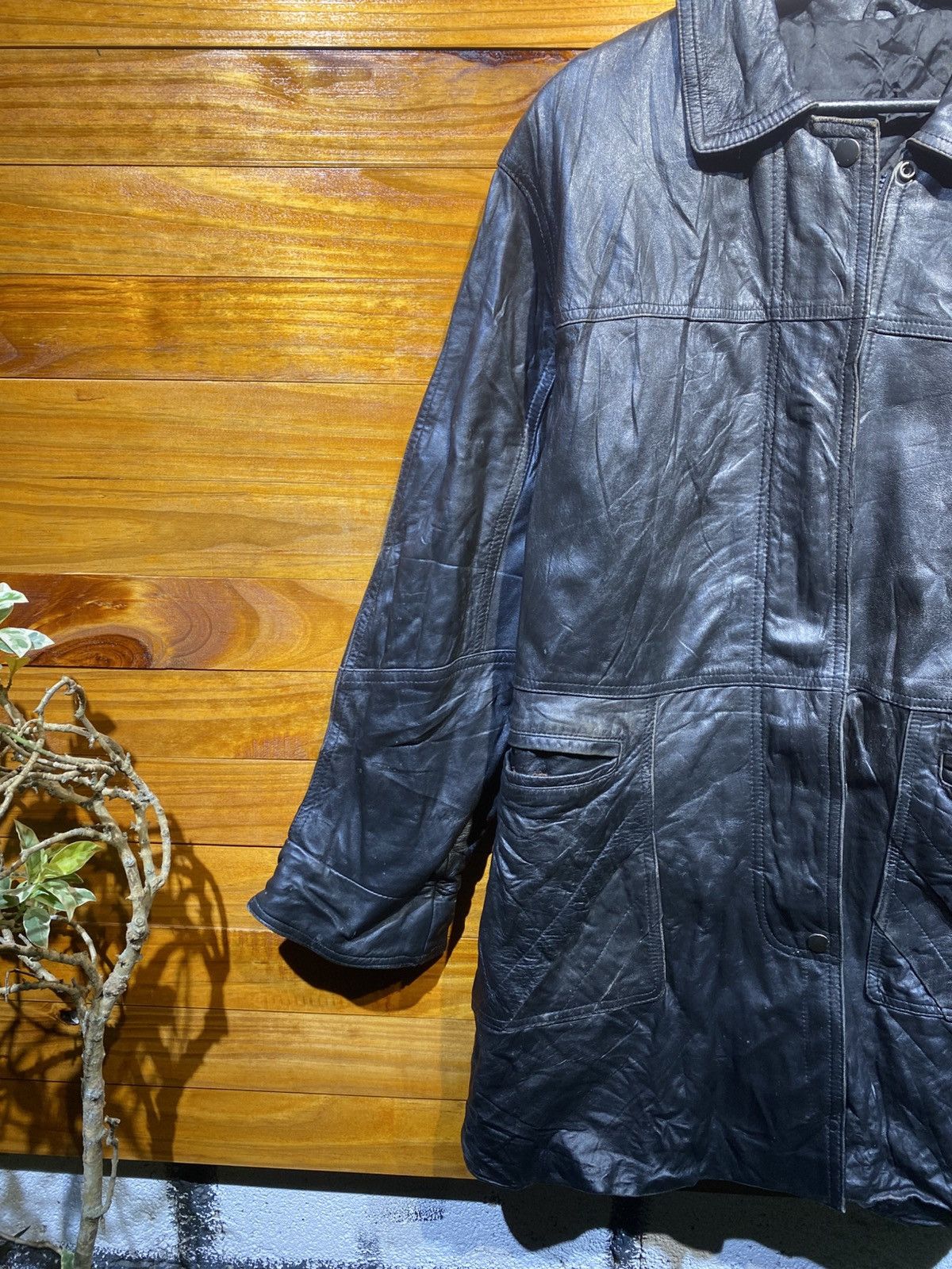 Genuine Leather Vintage Black Genuine Leather Trench Coat Long Jacket Size US S / EU 44-46 / 1 - 7 Thumbnail