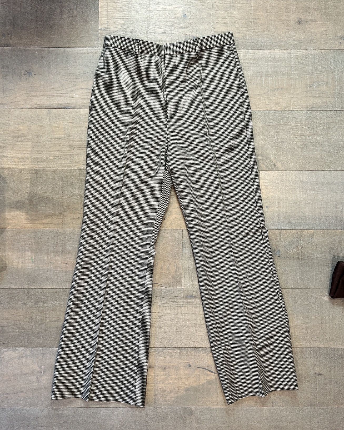 Acne Studios Acne Studios Pleated Flared Houndstooth Trousers Size 48R - 1 Thumbnail