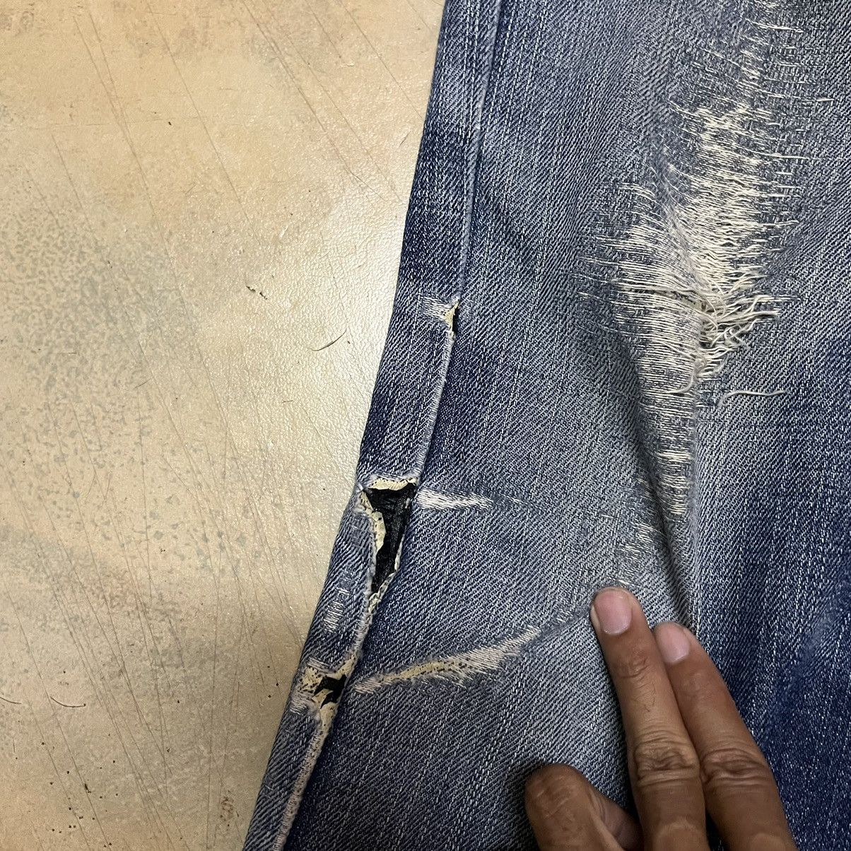 Edwin × Japanese Brand Edwin 503 Gore Windstoper Distressed Denim Jeans Size US 30 / EU 46 - 6 Thumbnail