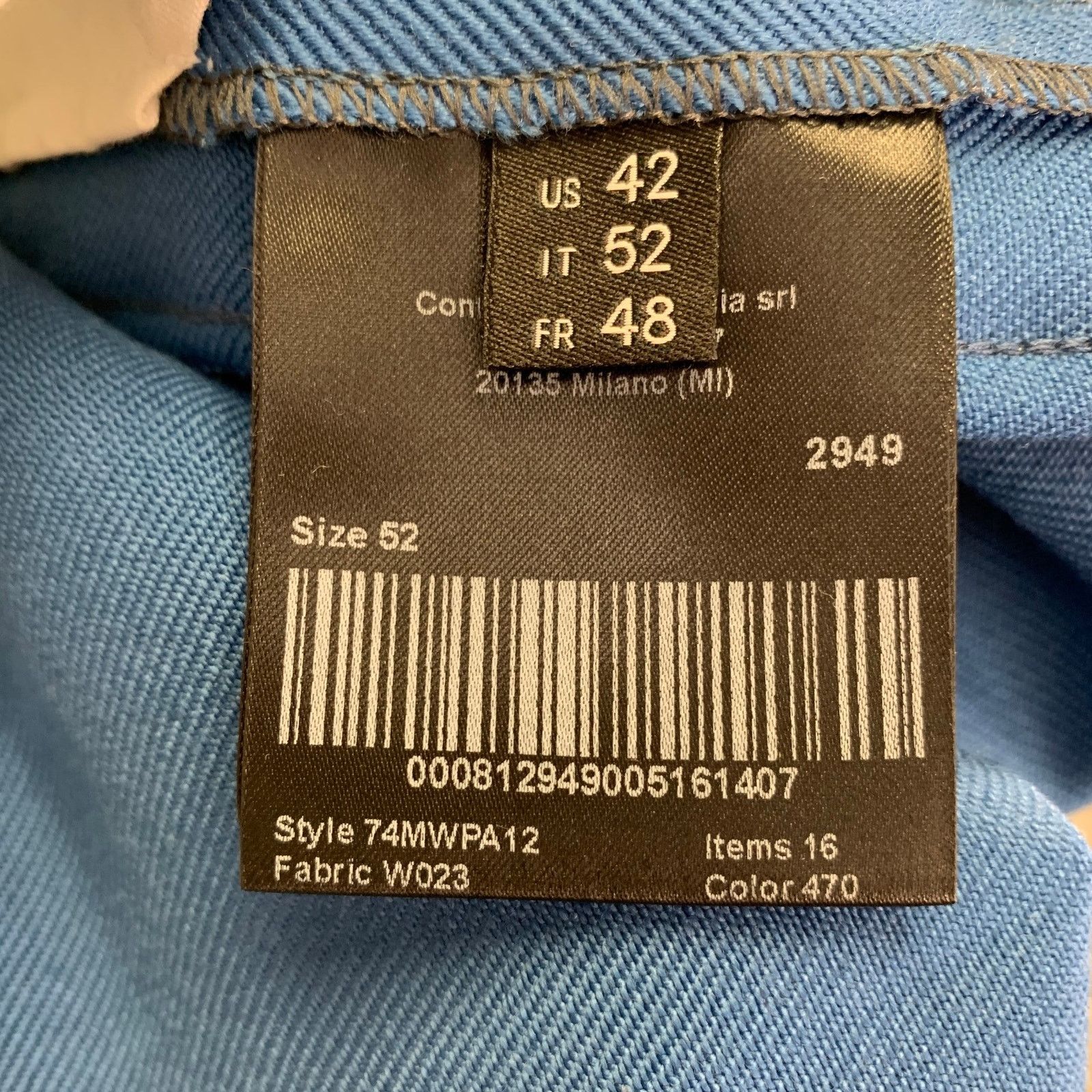 Calvin Klein 205W39NYC Size L Blue Orange Stripe Wool Flat Front Dress Pants Size US 34 / EU 50 - 7 Thumbnail