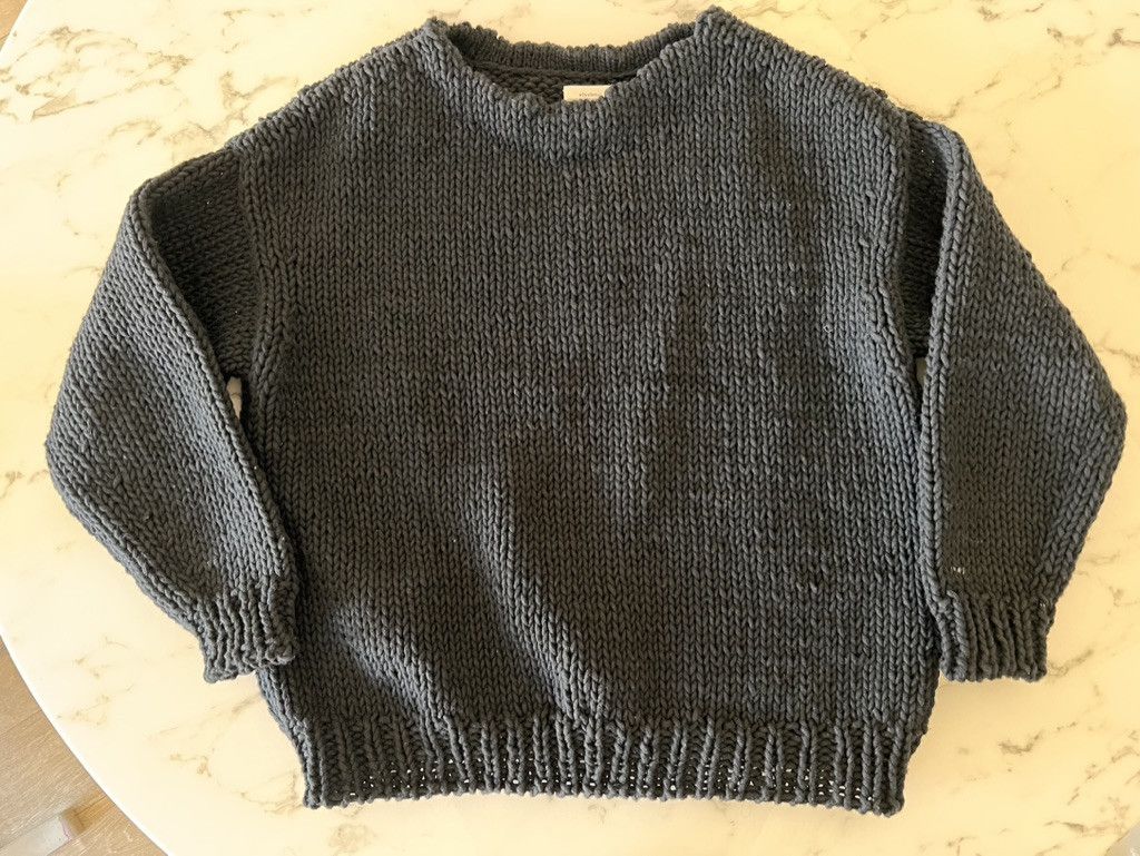 image of Visvim Amplus Boat Neck Hand Knit Size 4 in Black, Men's