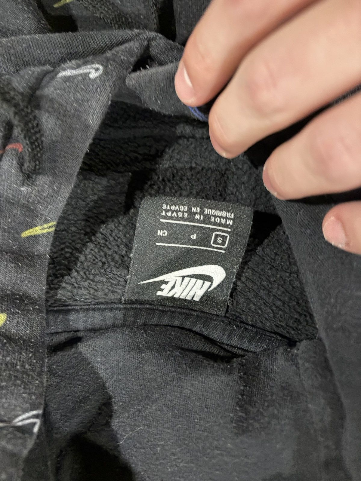 Nike Black Nike Hoodie with Checks all over Size US S / EU 44-46 / 1 - 2 Thumbnail