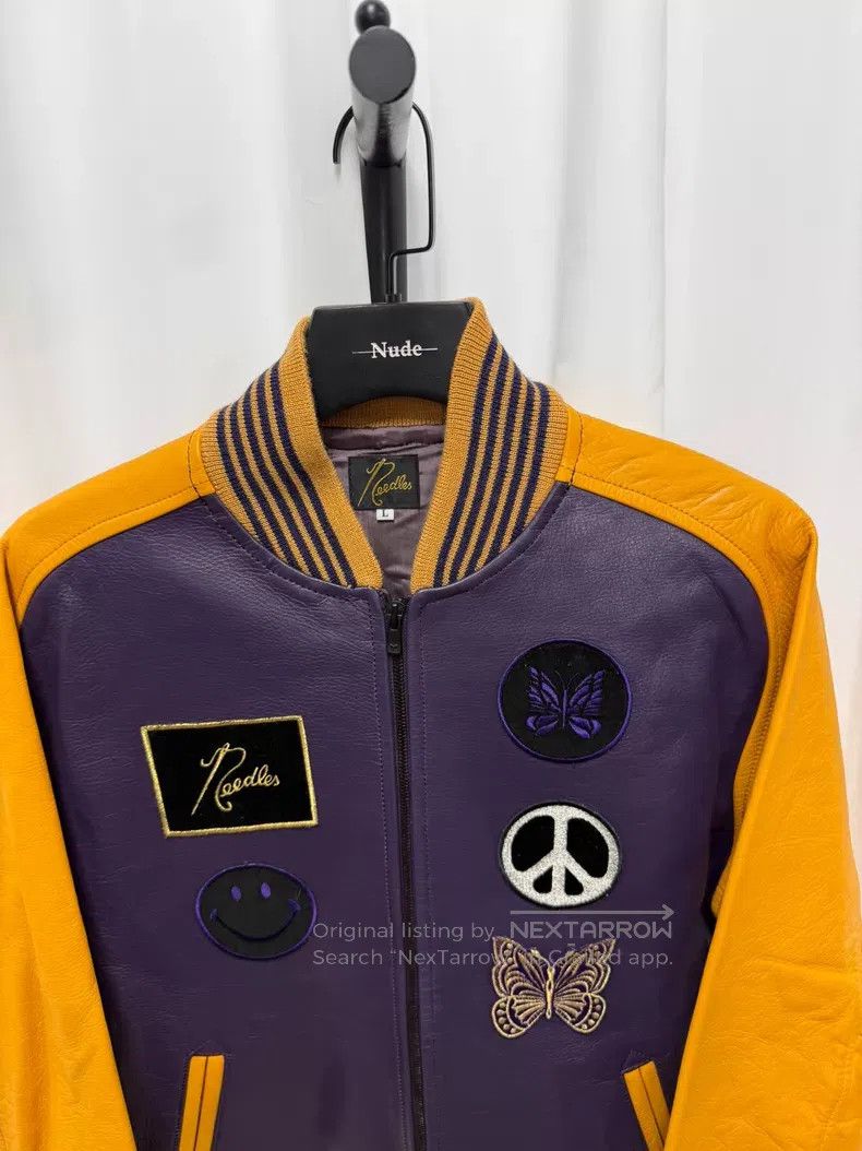 Needles Needles Butterfly Embroidered Leather Jacket Size US L / EU 52-54 / 3 - 4 Thumbnail