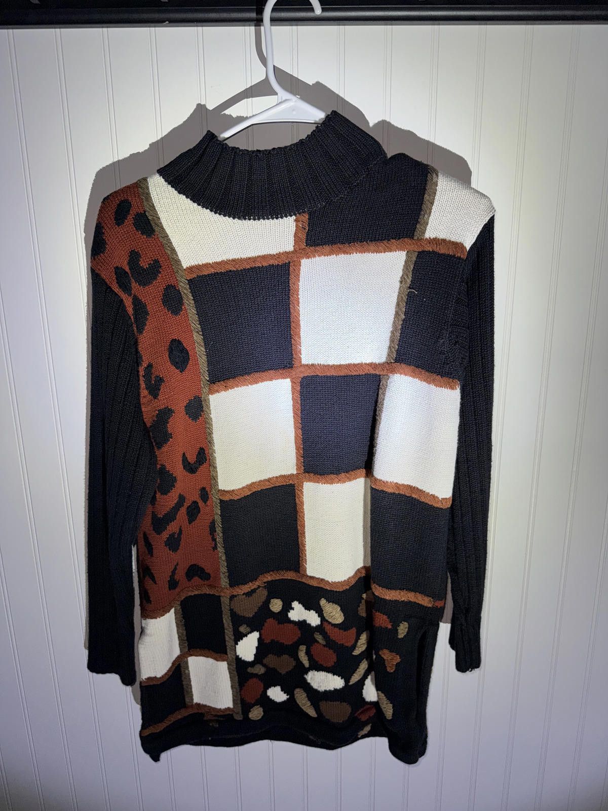 Other Lisa Nichols Colorblock and Animal Print Knit Sweater Size S / US 4 / IT 40 - 1 Thumbnail
