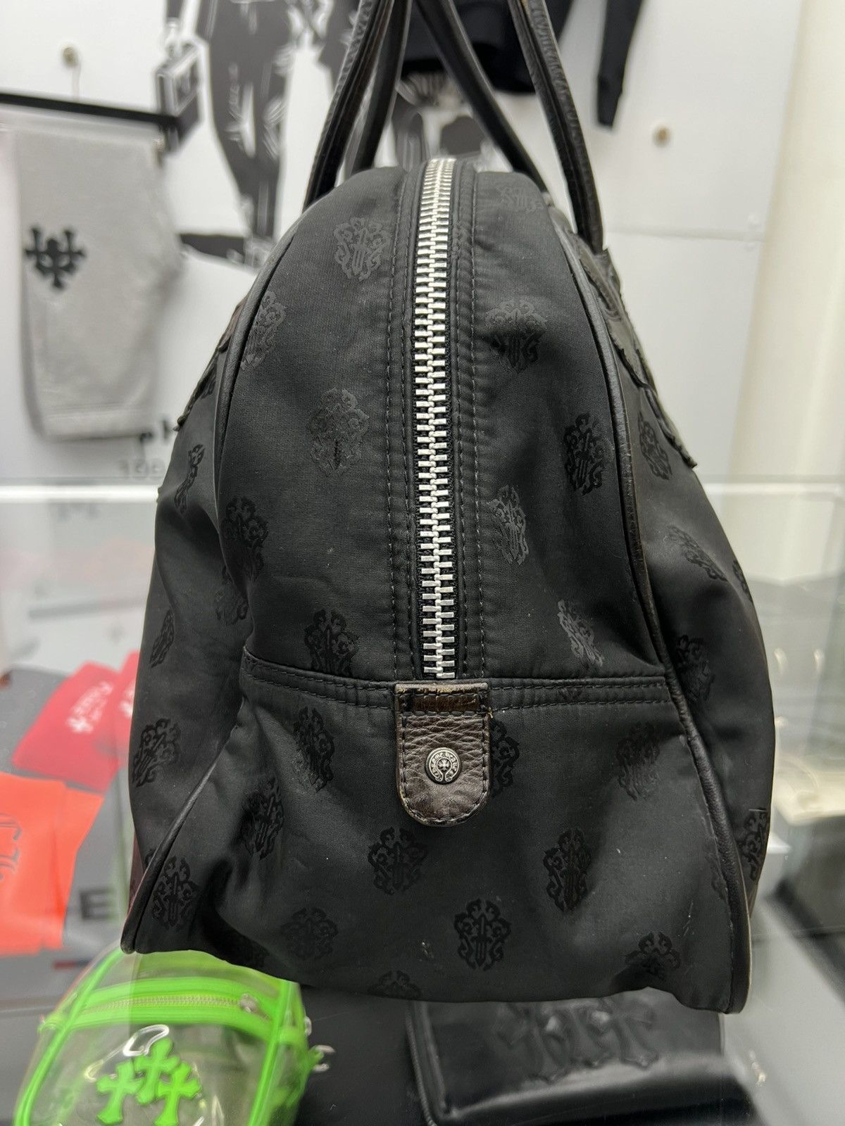 Chrome Hearts CHROME HEARTS LEATHER CROSS PATCH NYLON DAGGER PRINT GYM BAG Size ONE SIZE - 5 Thumbnail