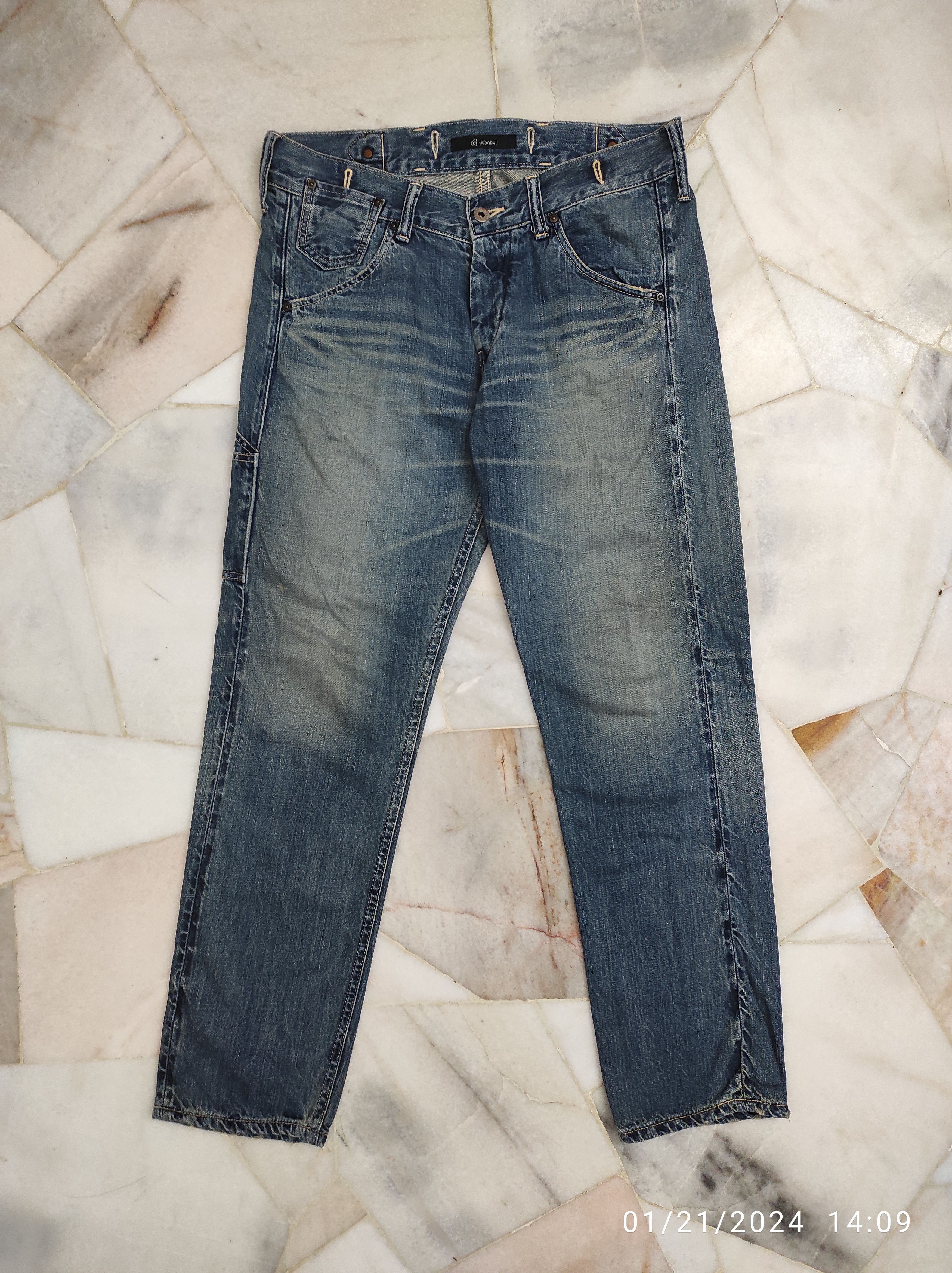 Japanese Brand × Johnbull × Vintage Selvedge jeans with buckle back and side tool's pocket Size US 33 - 18 Thumbnail