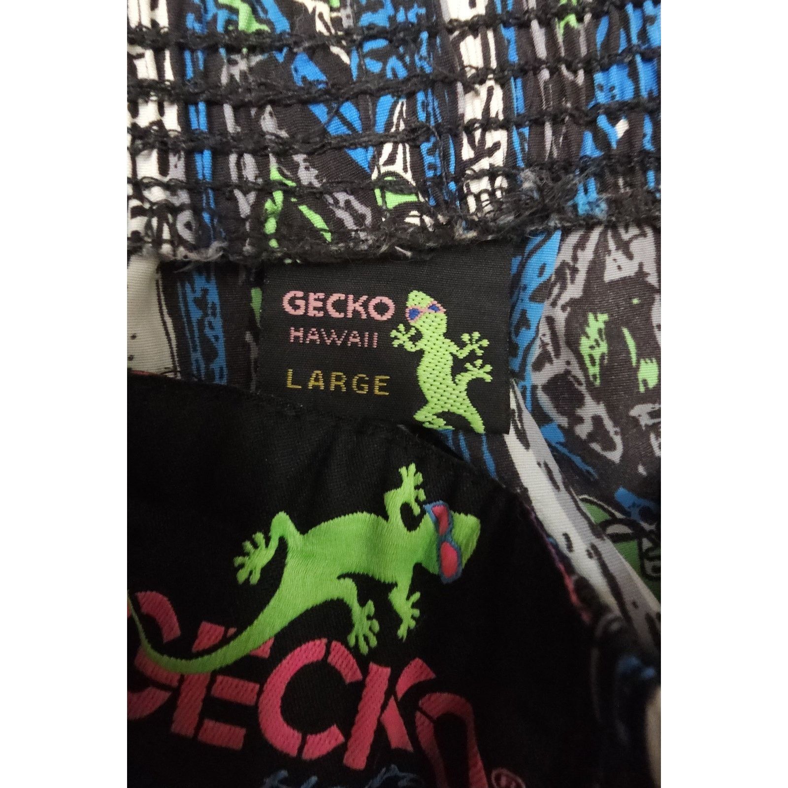 Vintage Gecko Hawaii Beach Pants 80s 90s Nylon Size Large