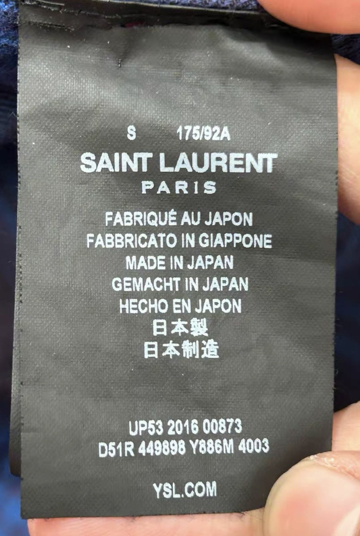 Saint Laurent Paris Saint Laurent 2016FW Cats Eye Button Blue Plaid Shirt Size US S / EU 44-46 / 1 - 4 Thumbnail