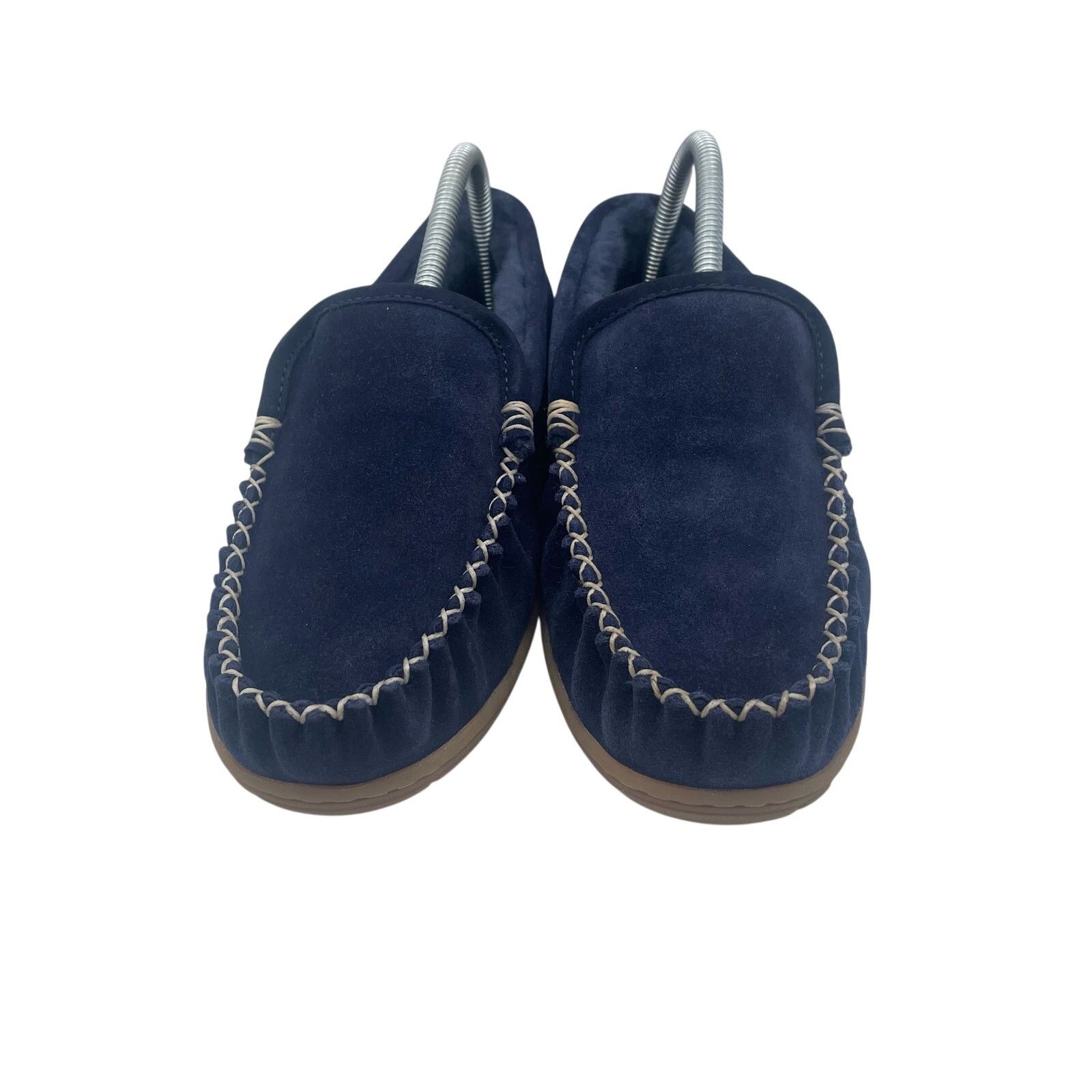 L.L. Bean LL Bean Wicked Good Slippers Moccasins Fur Lines Navy Women Size US 8 / IT 38 - 3 Thumbnail
