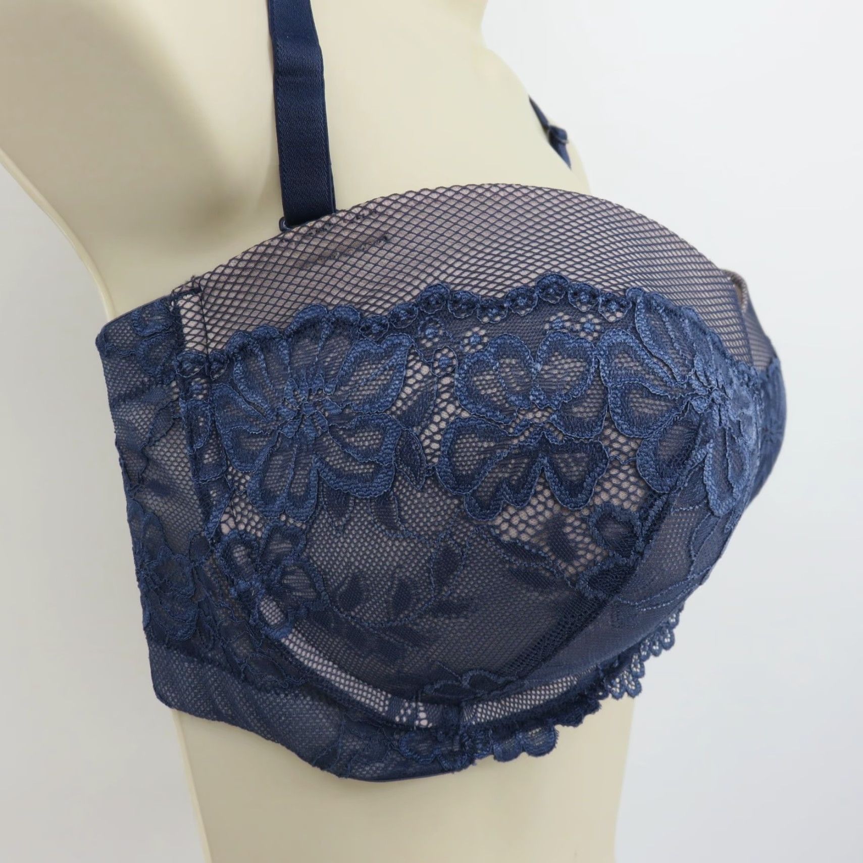 Vintage Maidenform Bra 38DD SE1102 Essential Multiway Push Up Blue Floral Lace Womens Adults DD Push Up Bra Size ONE SIZE - 2 Thumbnail