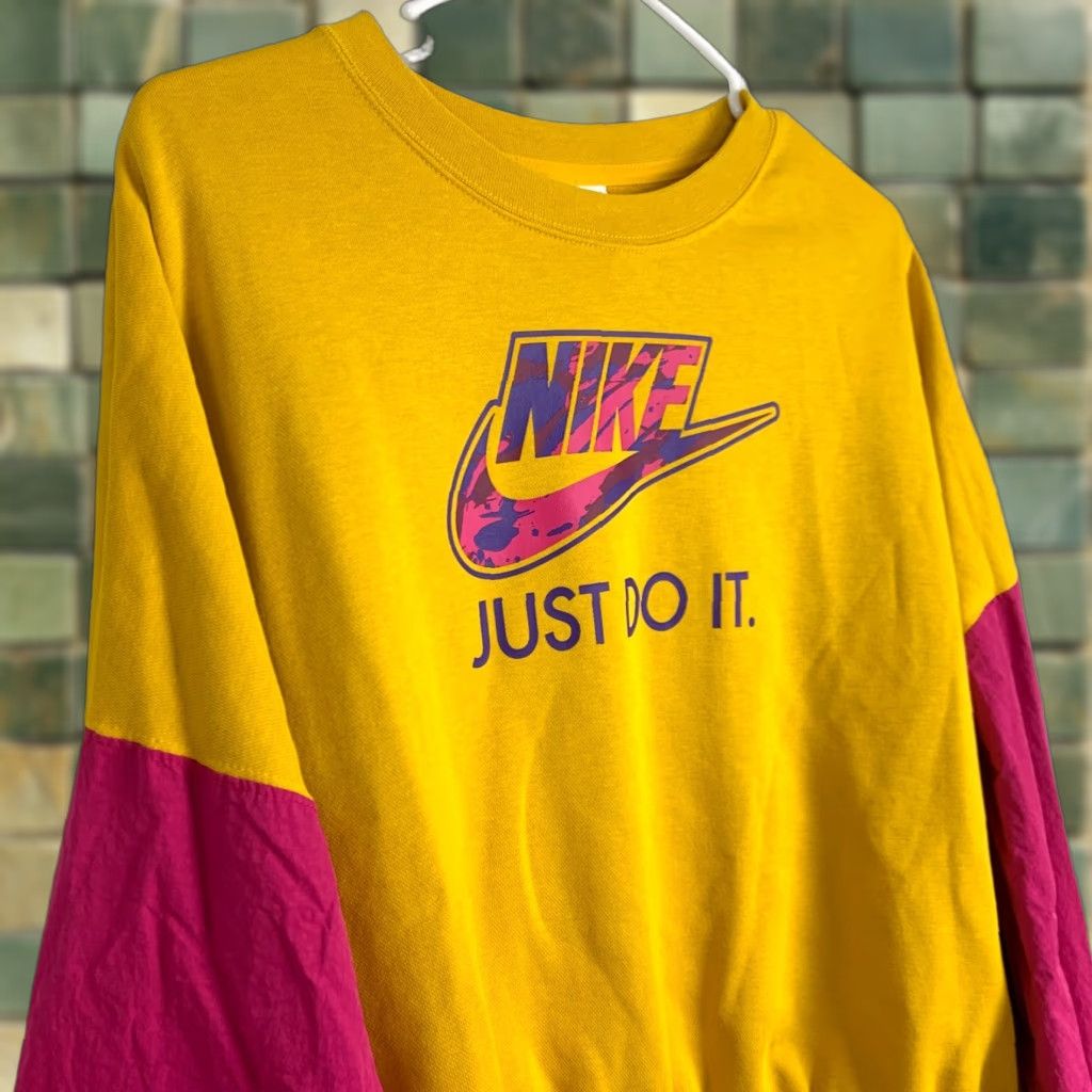 Nike VINTAGE Nike Just Do It Swoosh Retro Nylon Terry Fleece Sweatshirt XL DM6321-743 Women Size XL / US 12-14 / IT 48-50 - 1 Thumbnail
