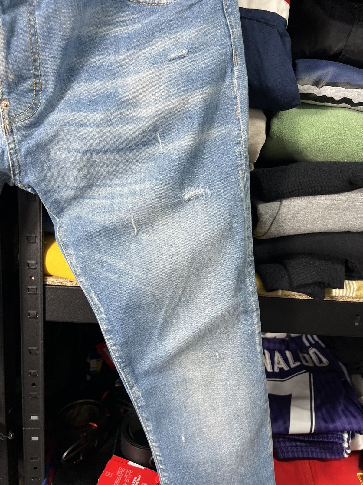 Dsquared2 Dsquared2 Light Wash Distressed Jeans Size 52 Slim Fit Italy Size US 36 / EU 52 - 6 Thumbnail