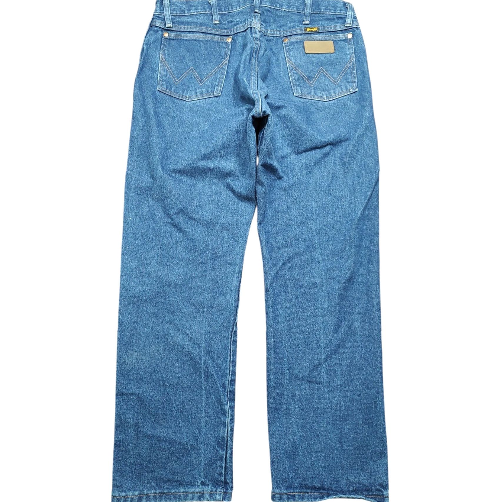 Wrangler VINTAGE Wrangler 13MWZ Jeans Cowboy Cut Western Denim Mens 35x30 Blue 5-Pocket Slimming Regular Straight Euro Wash 80s 90s Cowboy Mens Size US 35 - 2 Thumbnail