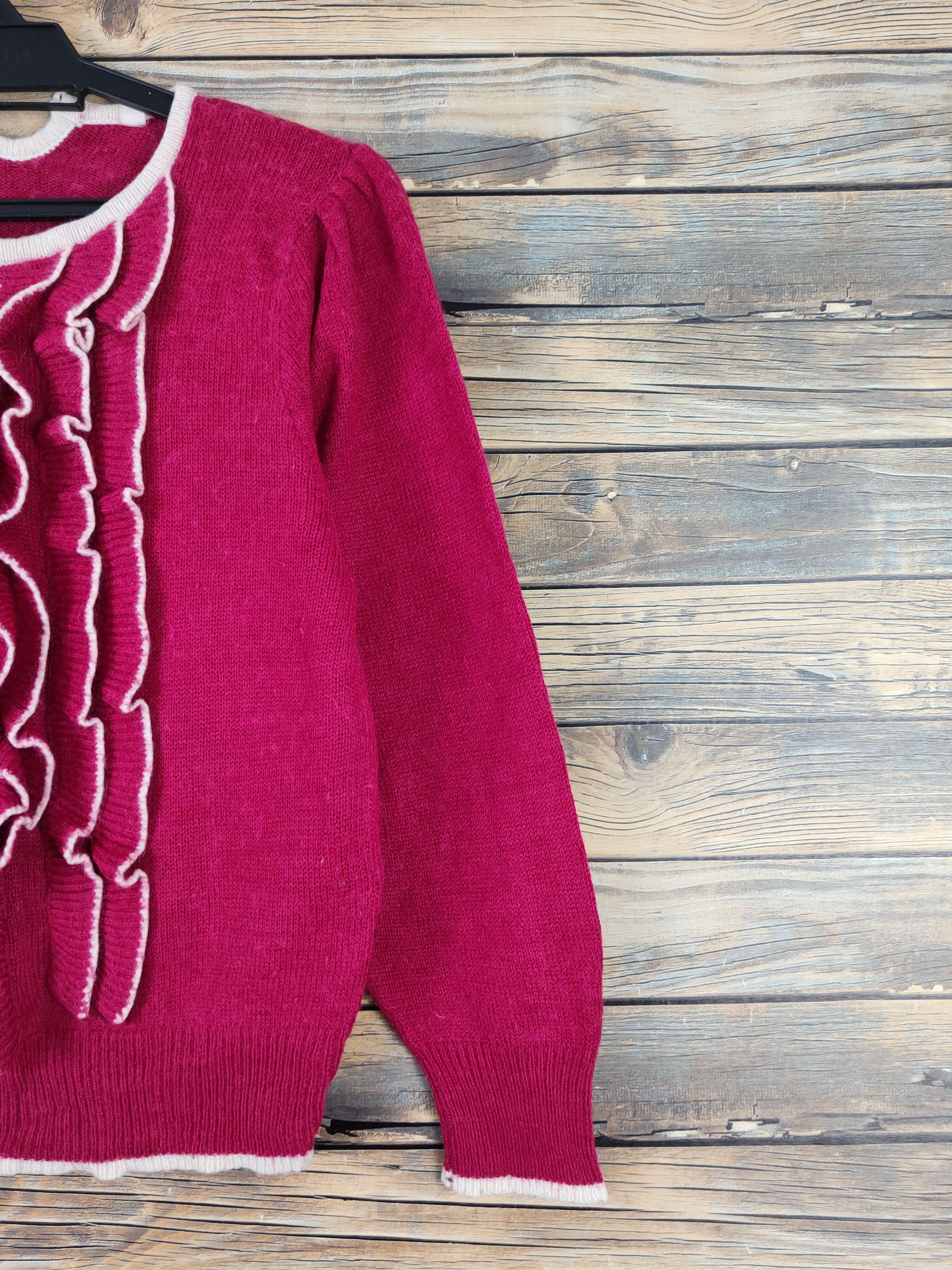 Homespun Knitwear × Japanese Brand × Vintage Art Galde Red Knitwear Sweatshirts #W1005 Size S / US 4 / IT 40 - 5 Thumbnail