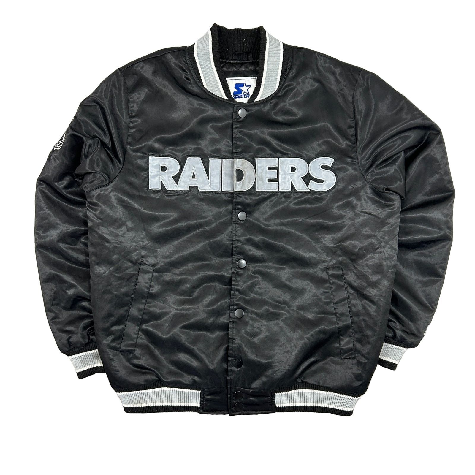 Starter Vintage 90s NFL Starter Raiders Satin Football Jacket Size US M / EU 48-50 / 2 - 1 Thumbnail