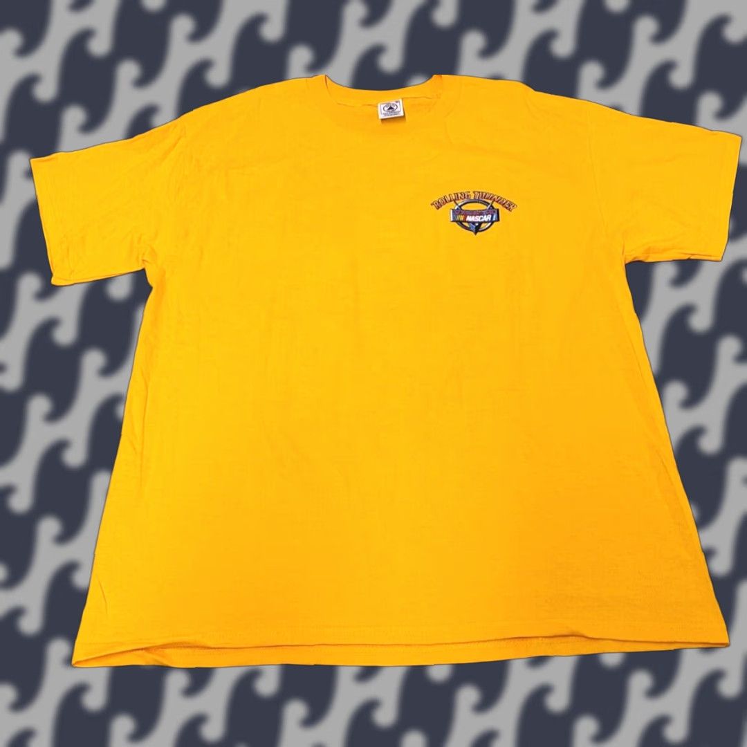 Delta VINTAGE Delta NASCAR Shirt XL Men's Yellow 100% Cotton Short Sleeve T-Shirt Racing Cars Print Size US XL / EU 56 / 4 - 1 Thumbnail