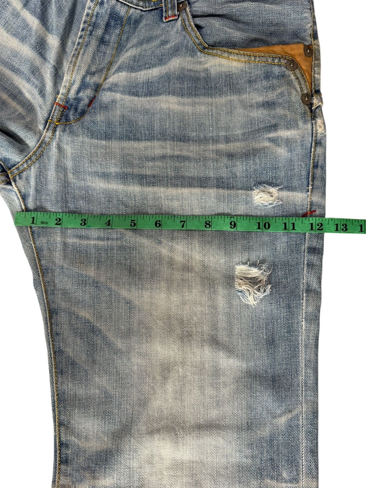 Japanese Purple & Yellow Distressed Denim Jeans