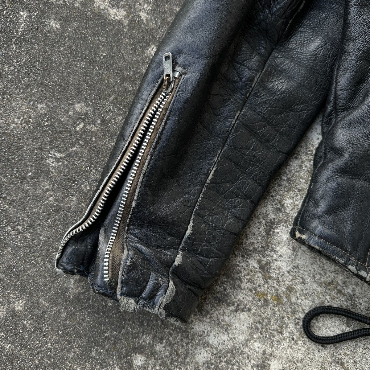 Leather Trashed 80s Moto Biker Rider jacket Vanson ERD Perfecto Size US L / EU 52-54 / 3 - 13 Thumbnail