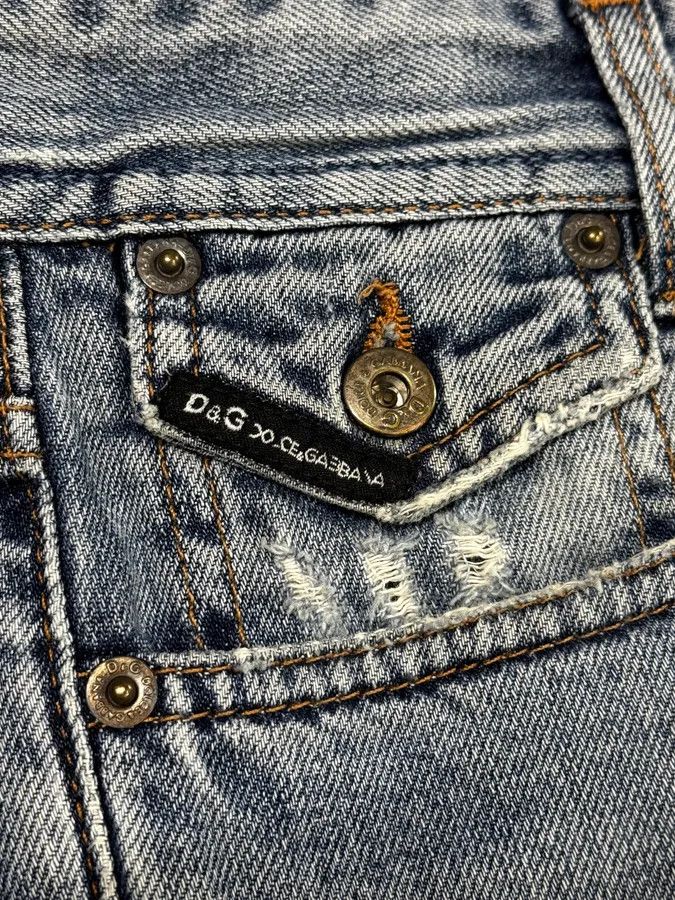 Dolce & Gabbana 2000s Dolce & Gabbana Distressed Blue Slim Denim Jeans Size US 30 / EU 46 - 7 Thumbnail