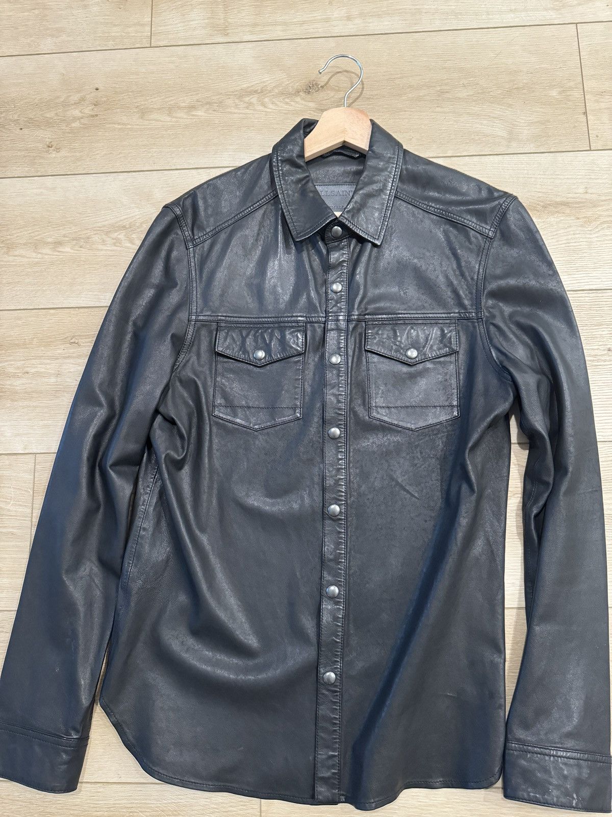 AllSaints Irwin Leather shirt