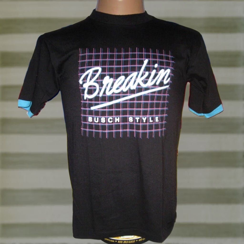 Vintage VINTAGE Artex Jostens Breakin Busch Style T Shirt Mens Medium Black 80s Graphic Print Logo 80s Mens Size US M / EU 48-50 / 2 - 1 Thumbnail