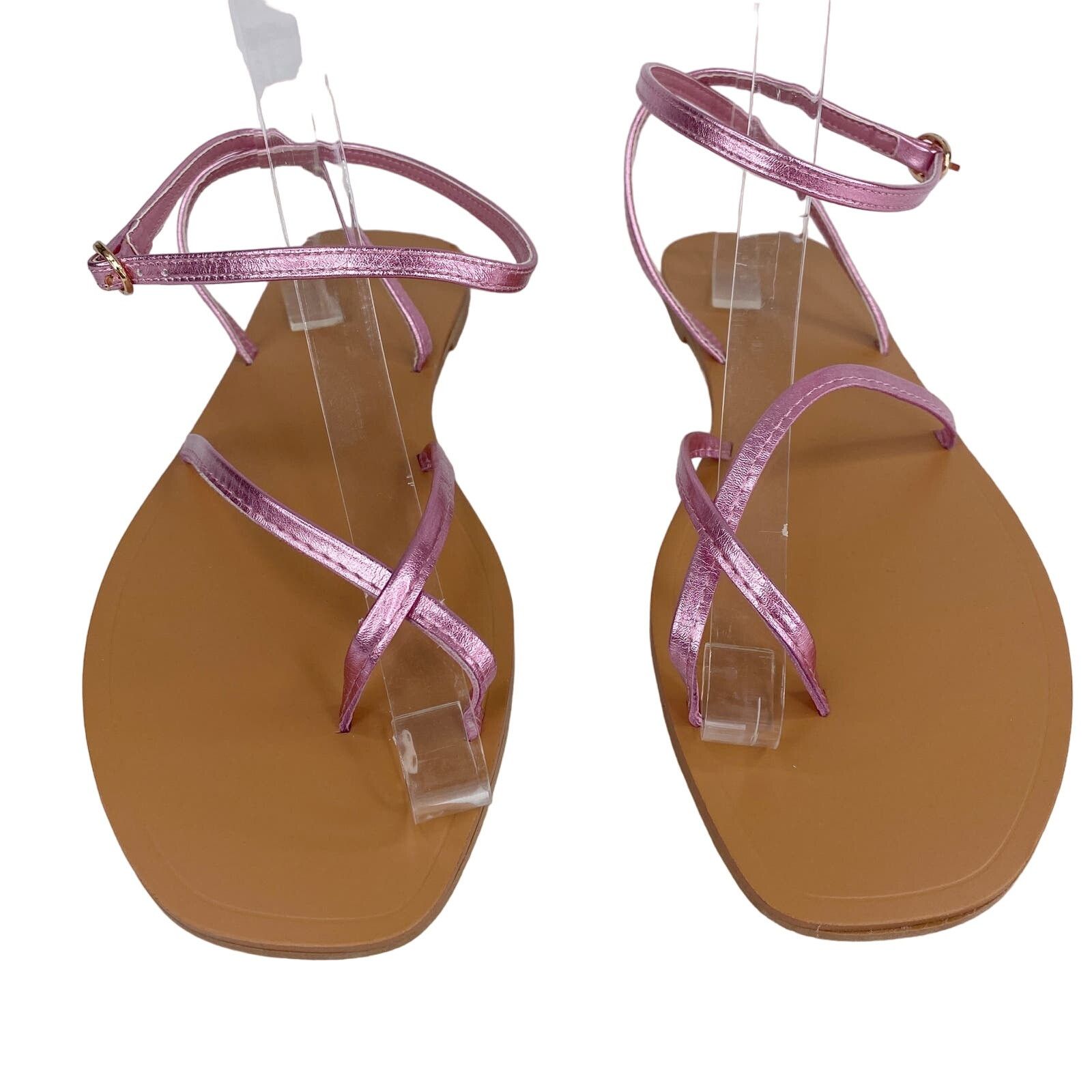 Asos ASOS Sandals 8 Pink Metallic Ankle Strap New Size US 8 / IT 38 - 7 Thumbnail