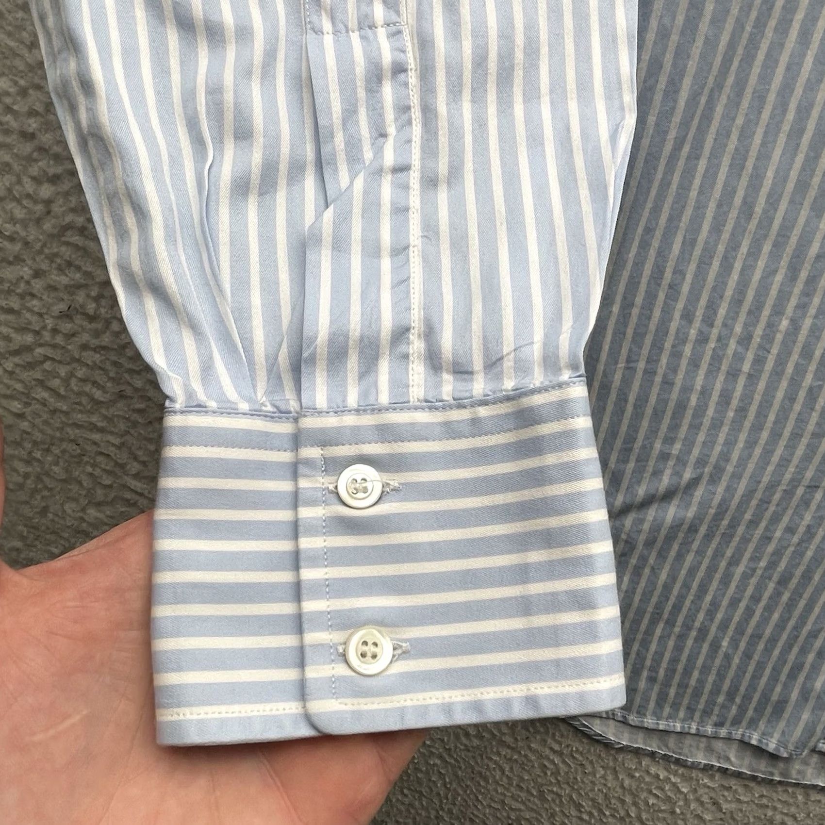 Ermenegildo Zegna Ermenegildo Zegna Dress Shirt Mens XL Blue White Striped Designer Preppy Size 46R - 3 Thumbnail