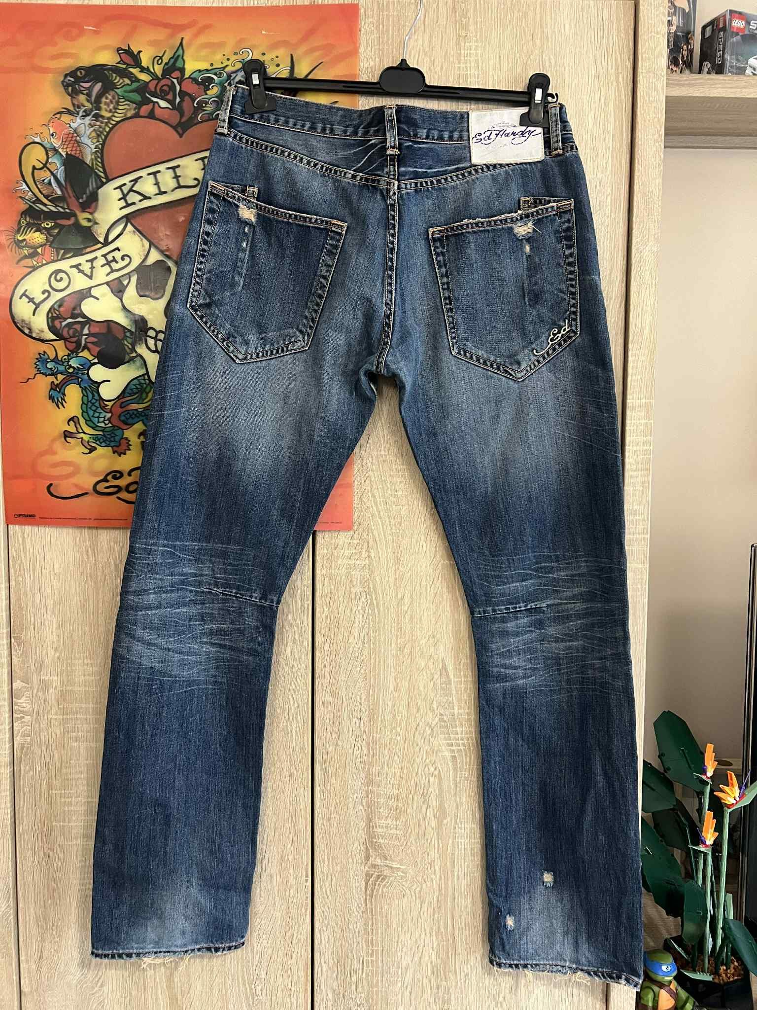 Ed Hardy Ed Hardy denim pants vintage avant-garde Size US 34 / EU 50 - 1 Thumbnail