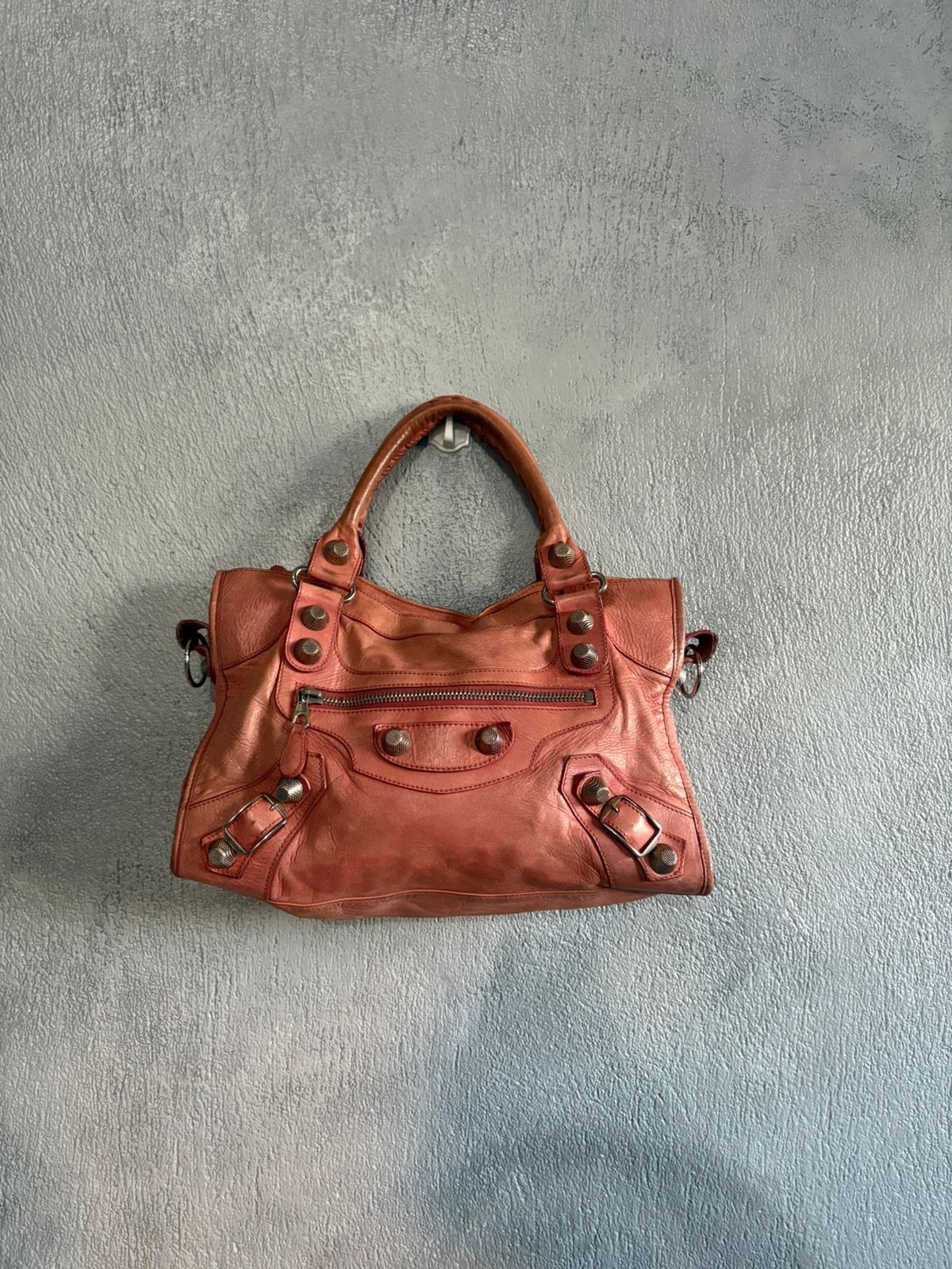 Balenciaga Le City Medium Pink Leather Shoulder Bag, Women's
