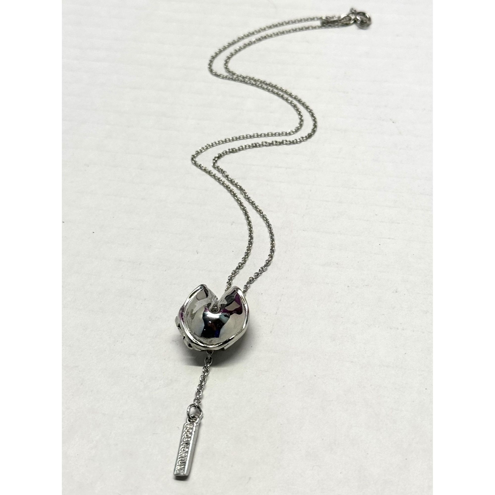 Other New Silver Fortune Cookie Necklace Size ONE SIZE - 1 Thumbnail