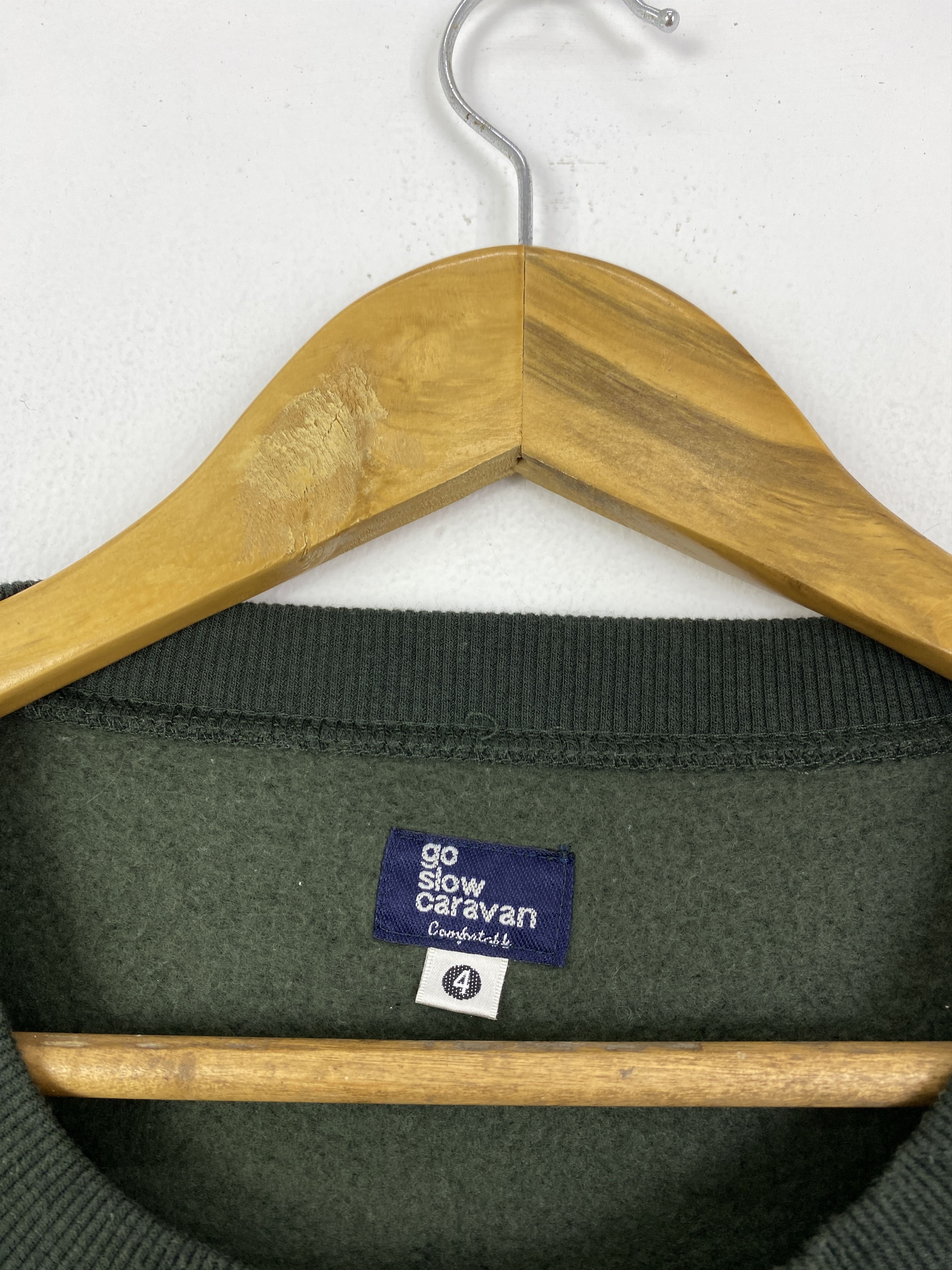 Vintage Vintage Go Slow Caravan Wording Sweatshirt SH0086 Size US XL / EU 56 / 4 - 6 Thumbnail