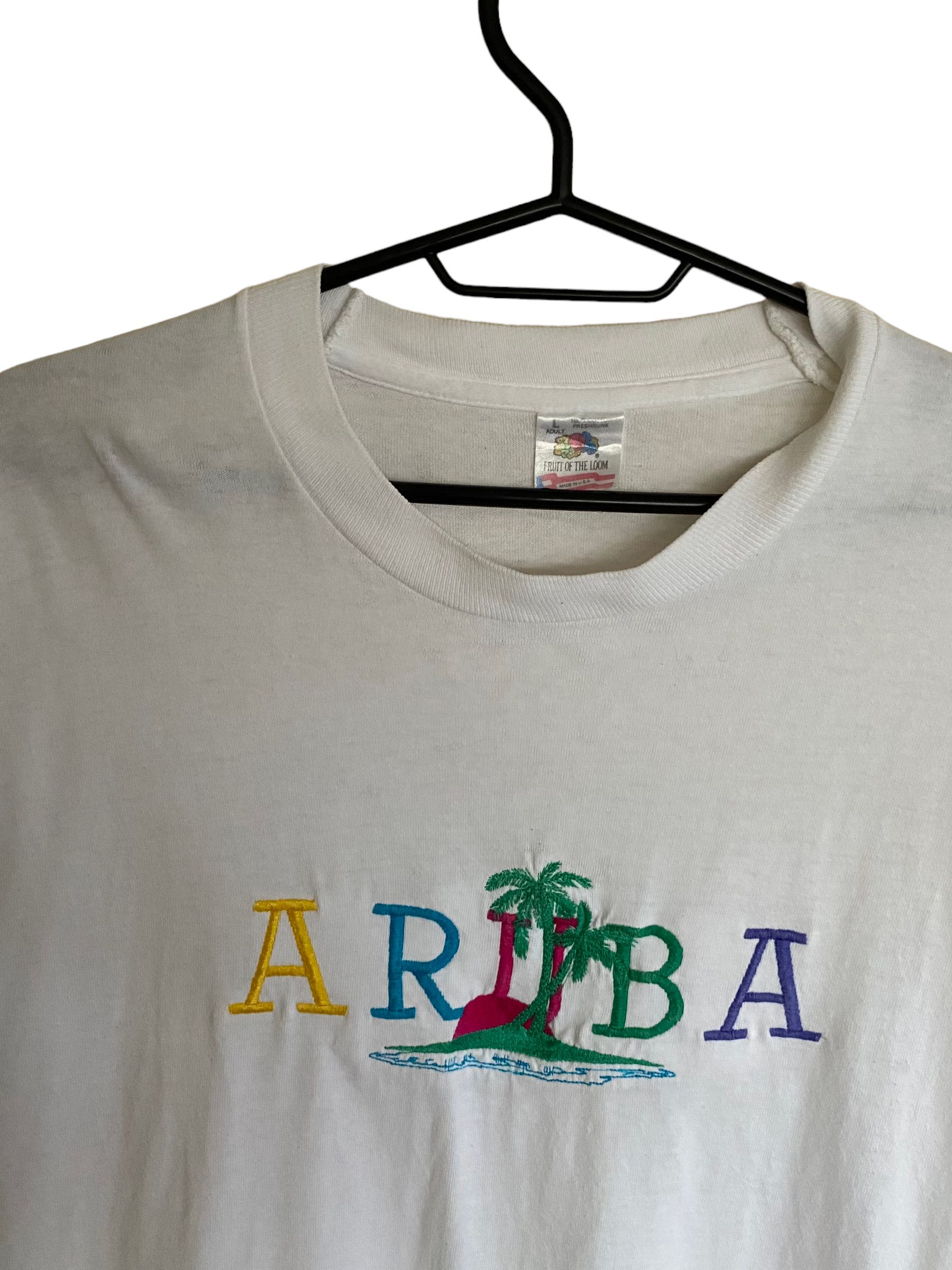Vintage Aruba embroidered single stitch 90s' tee Size US L / EU 52-54 / 3 - 4 Thumbnail