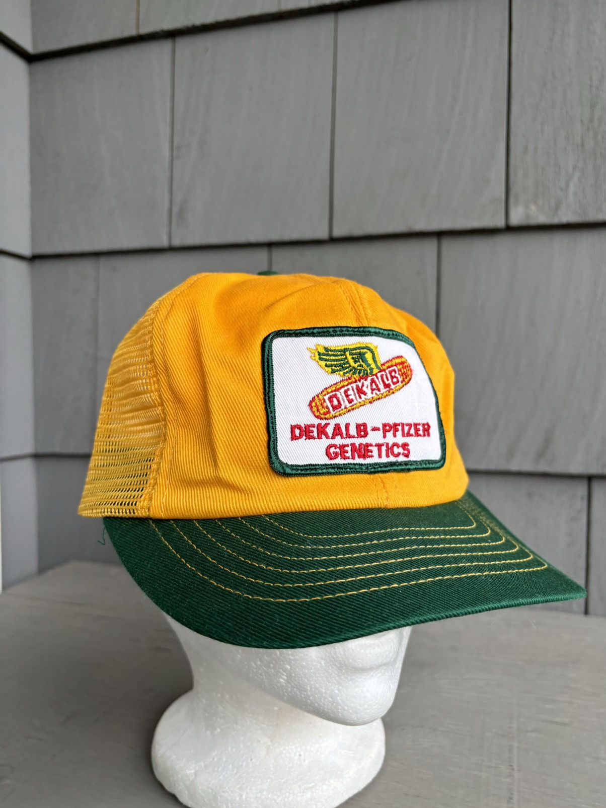 Vintage 1980s Monsanto GMO Delkab Genetics Vintage Trucker Hat Mesh Size ONE SIZE - 2 Thumbnail