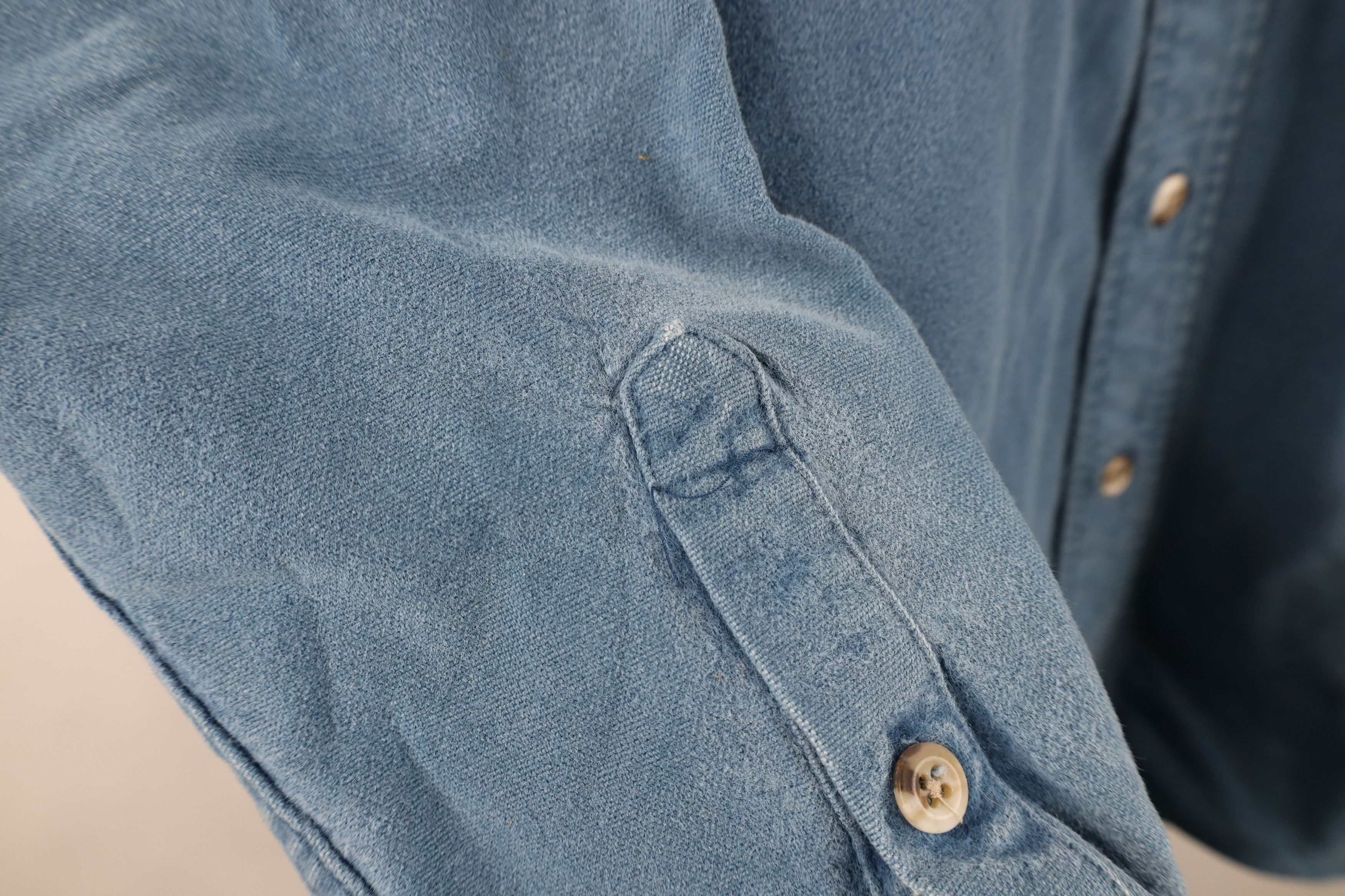 Cabelas Vintage 90s Cabelas Chamois Cloth Button Shirt Blue Size US L / EU 52-54 / 3 - 6 Thumbnail