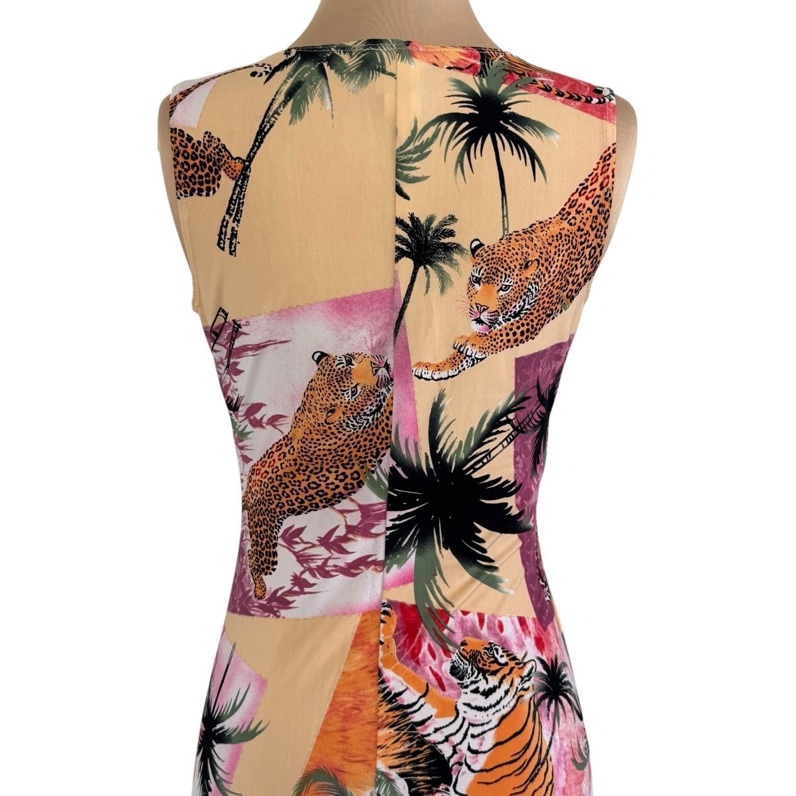 Other RUBBER DUCKY Leopard Tiger Tropical Midi Dress Retro BOLD M Size M / US 6-8 / IT 42-44 - 8 Thumbnail