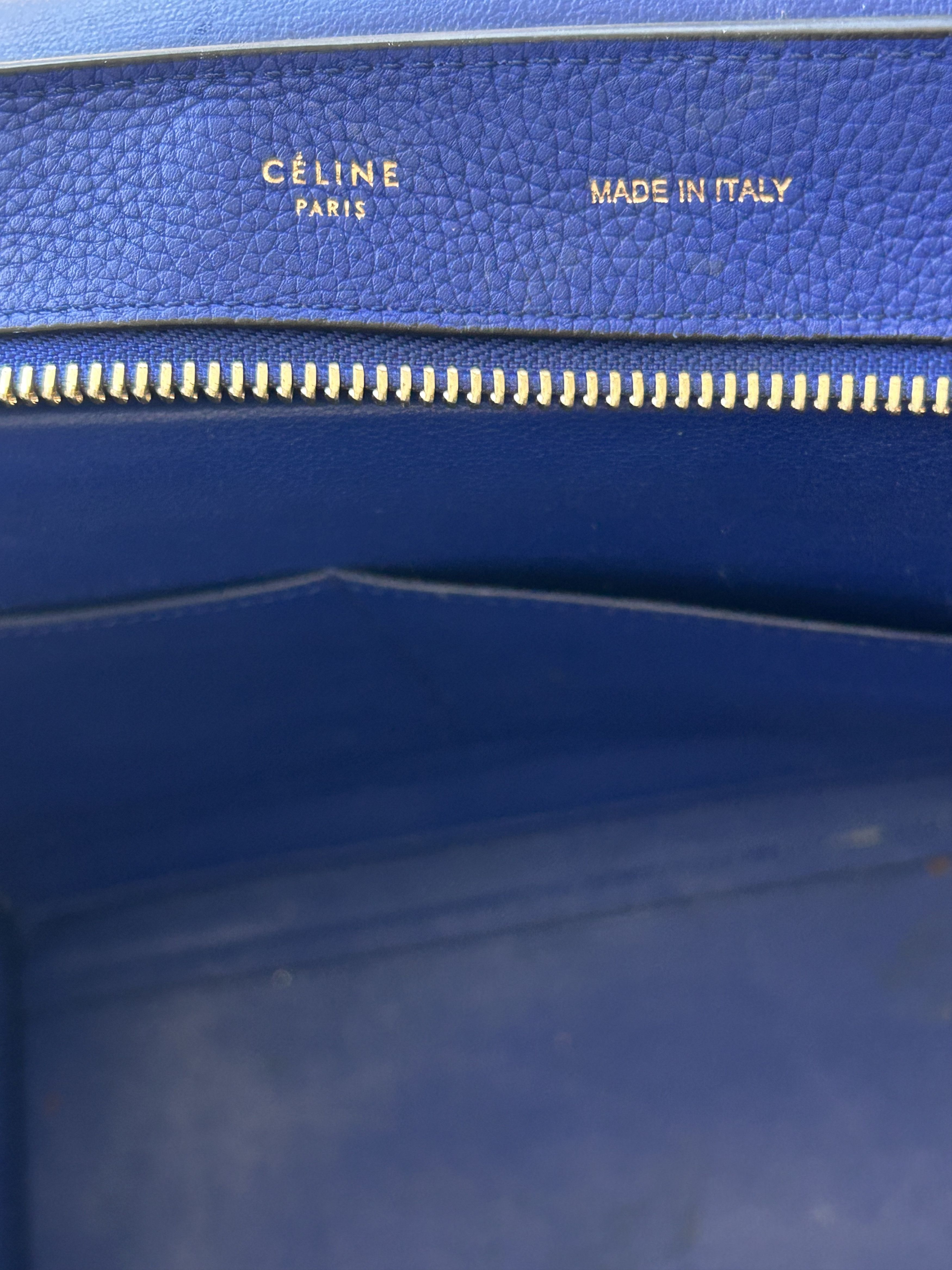 Celine Celine Blue Leather Trapeze Medium Shoulder Bag Size ONE SIZE - 7 Thumbnail