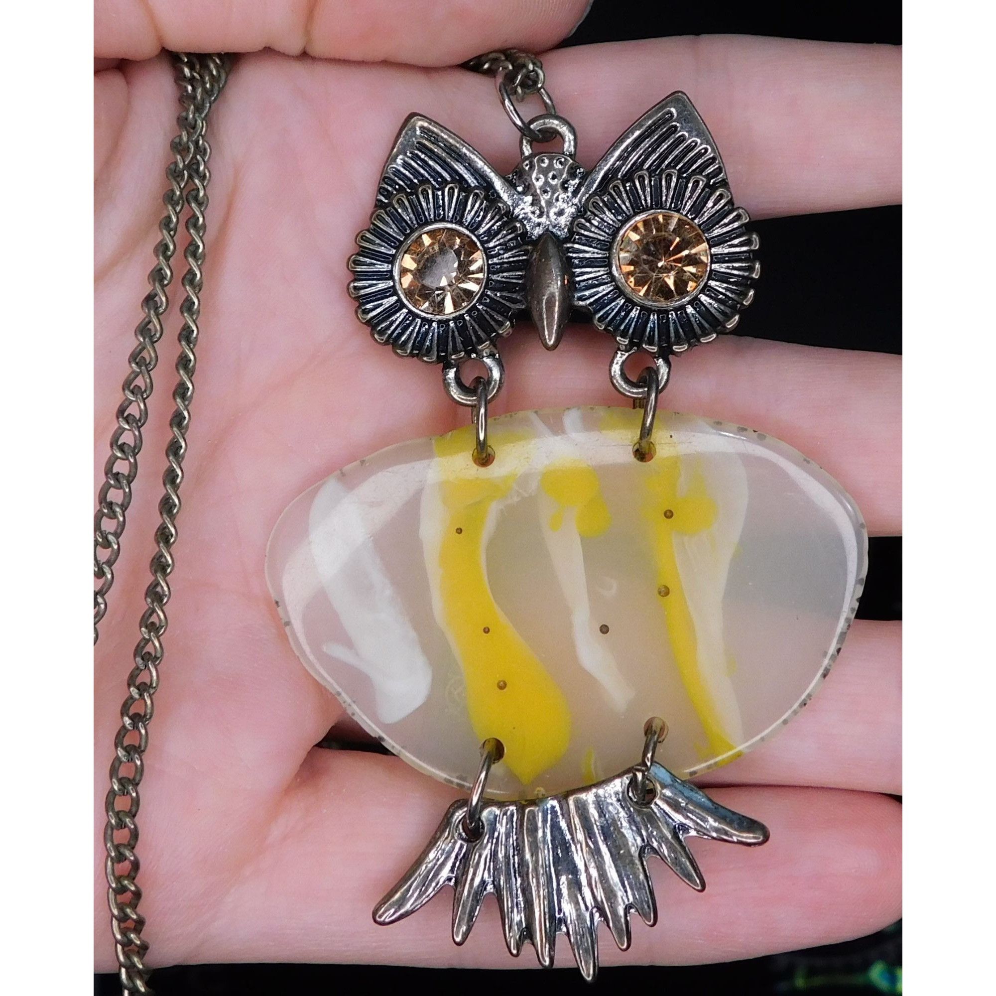 Other Retro Nature Inspired Yellow Owl Pendant Necklace Size ONE SIZE - 1 Thumbnail