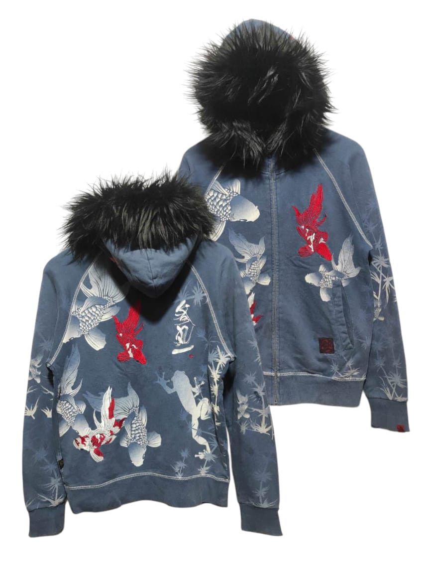 Japanese Brand Koi Sukajan zip fur hoodie ifsix LGB style Size US M / EU 48-50 / 2 - 2 Thumbnail